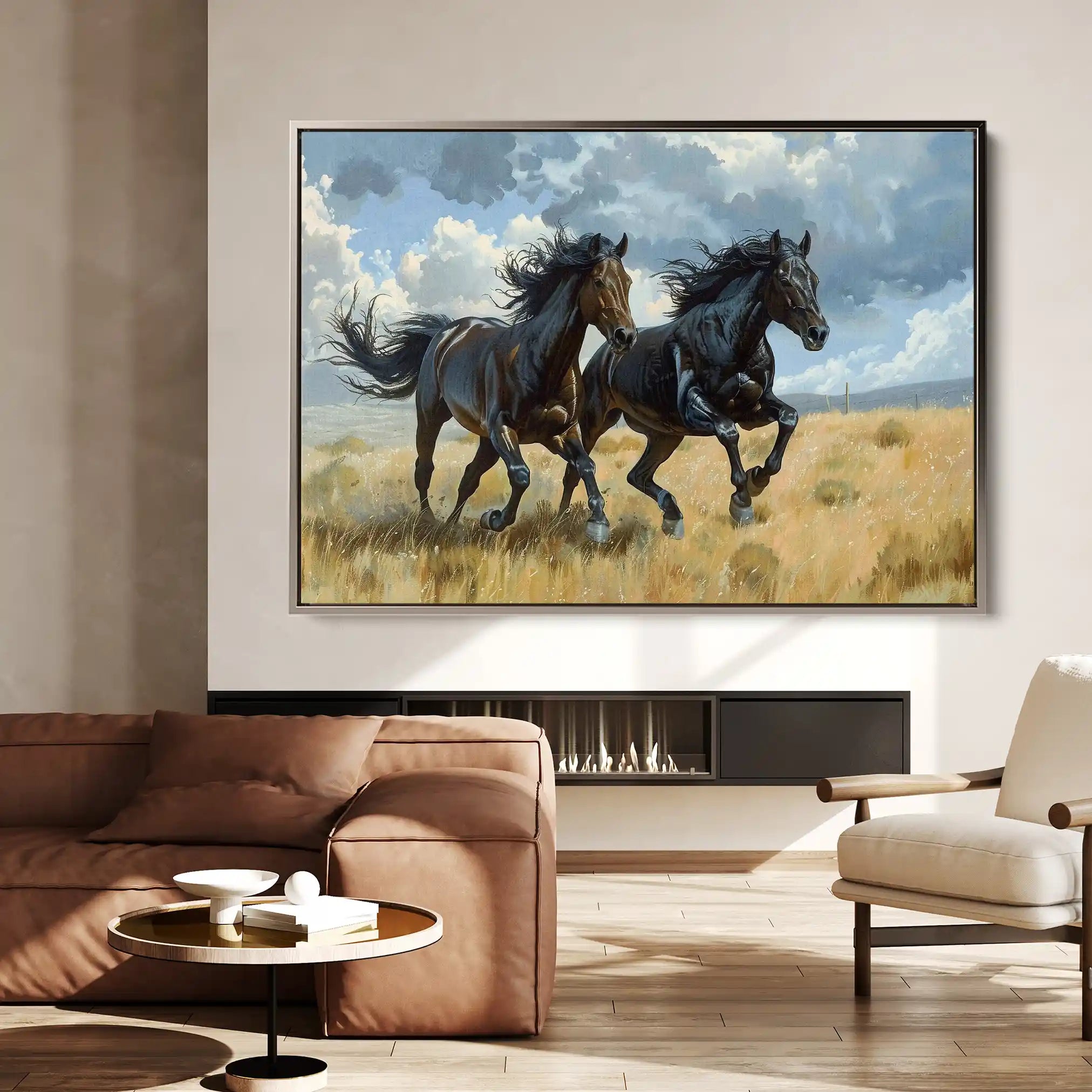 Horses 257 Canvas Art 90 x 60 cm / Stretched on hidden frame