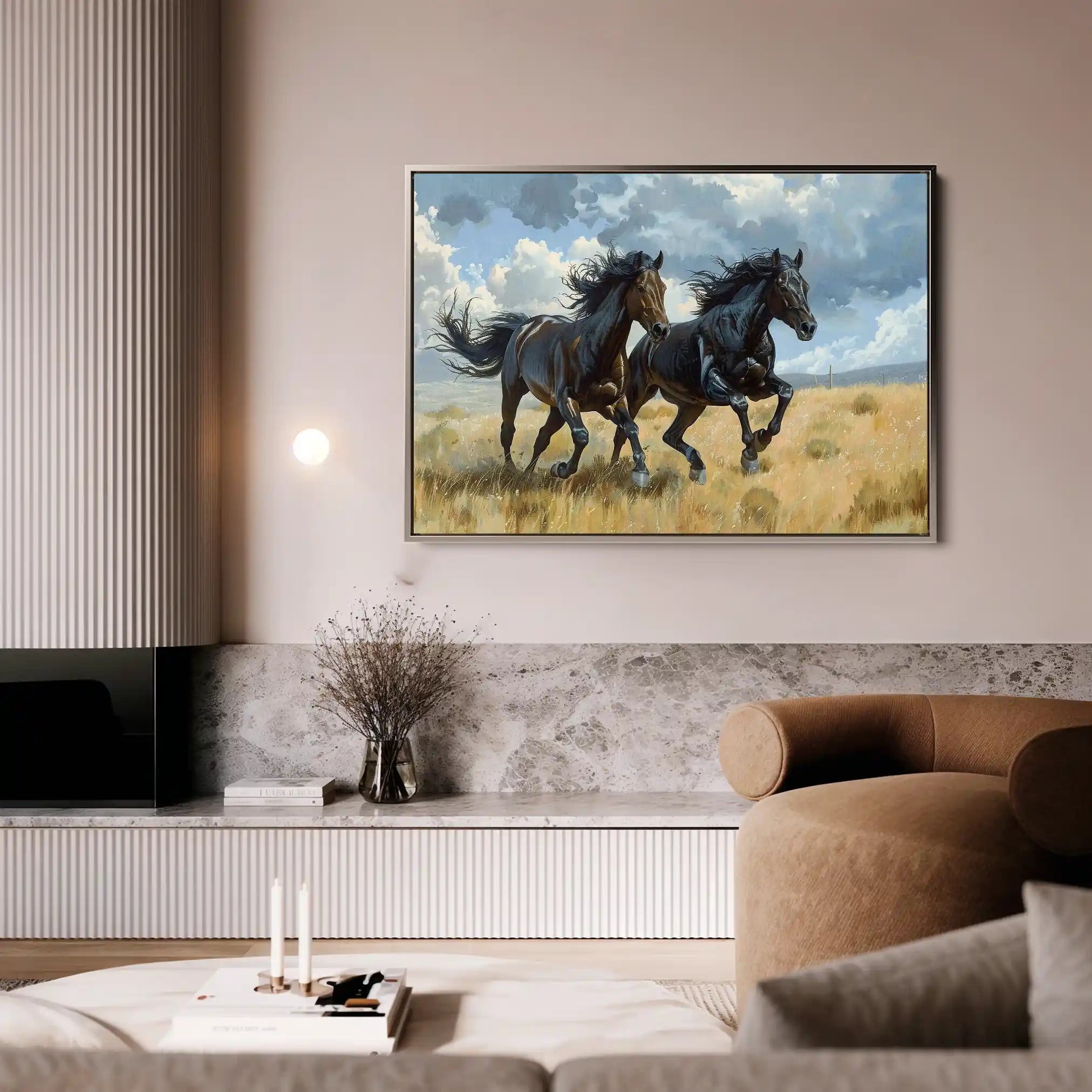 Horses 257 Canvas Art 90 x 60 cm / Stretched on hidden frame