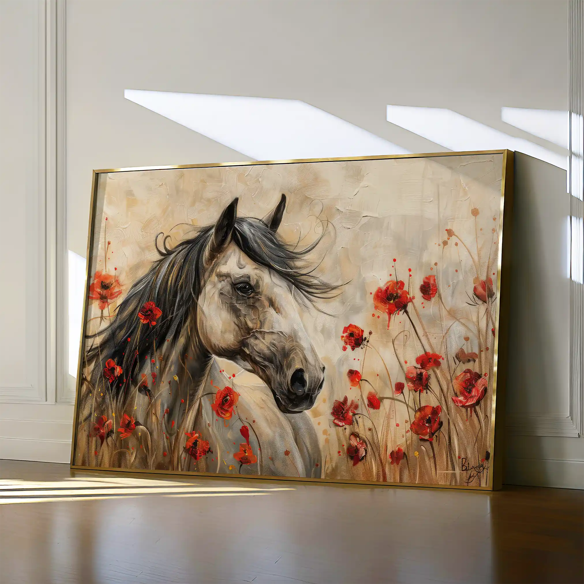 Horses 258 Canvas Art 90 x 60 cm / Stretched on hidden frame