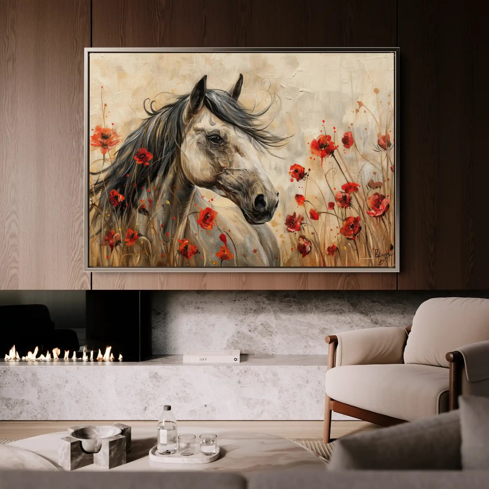 Horses 258 Canvas Art 90 x 60 cm / Stretched on hidden frame