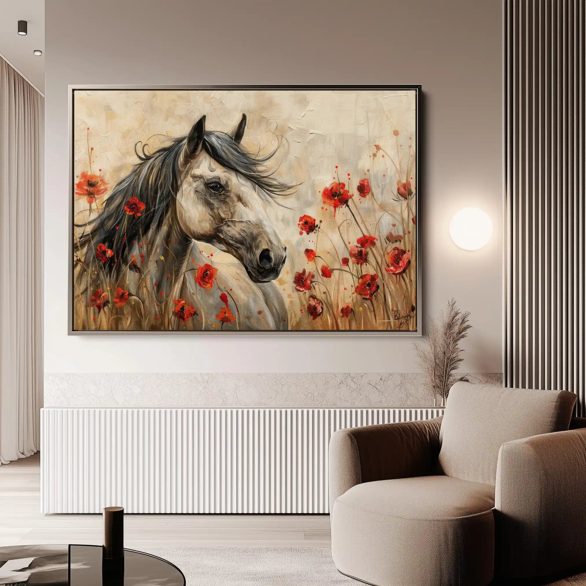Horses 258 Canvas Art 90 x 60 cm / Stretched on hidden frame