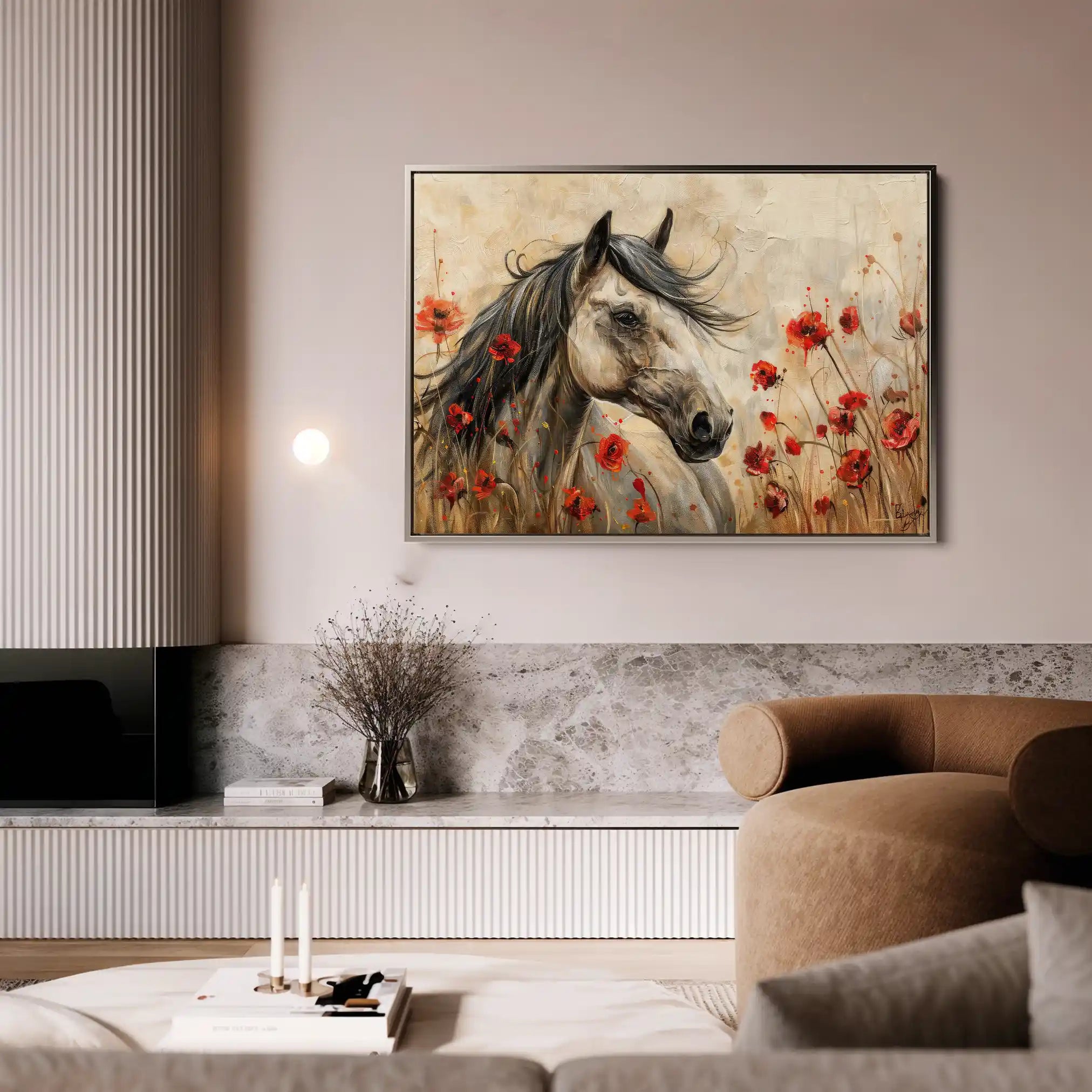 Horses 258 Canvas Art 90 x 60 cm / Stretched on hidden frame