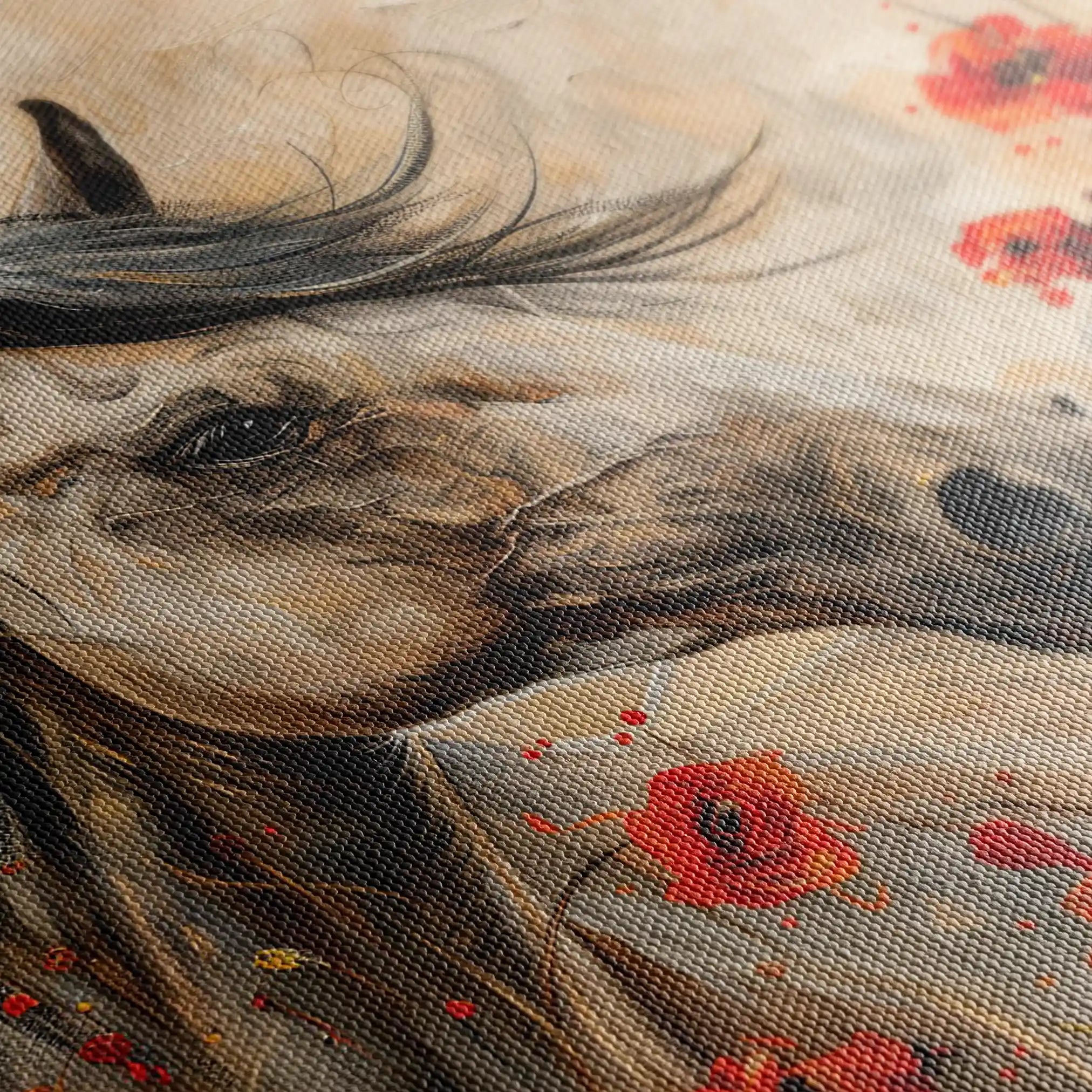 Horses 258 Canvas Art 90 x 60 cm / Stretched on hidden frame