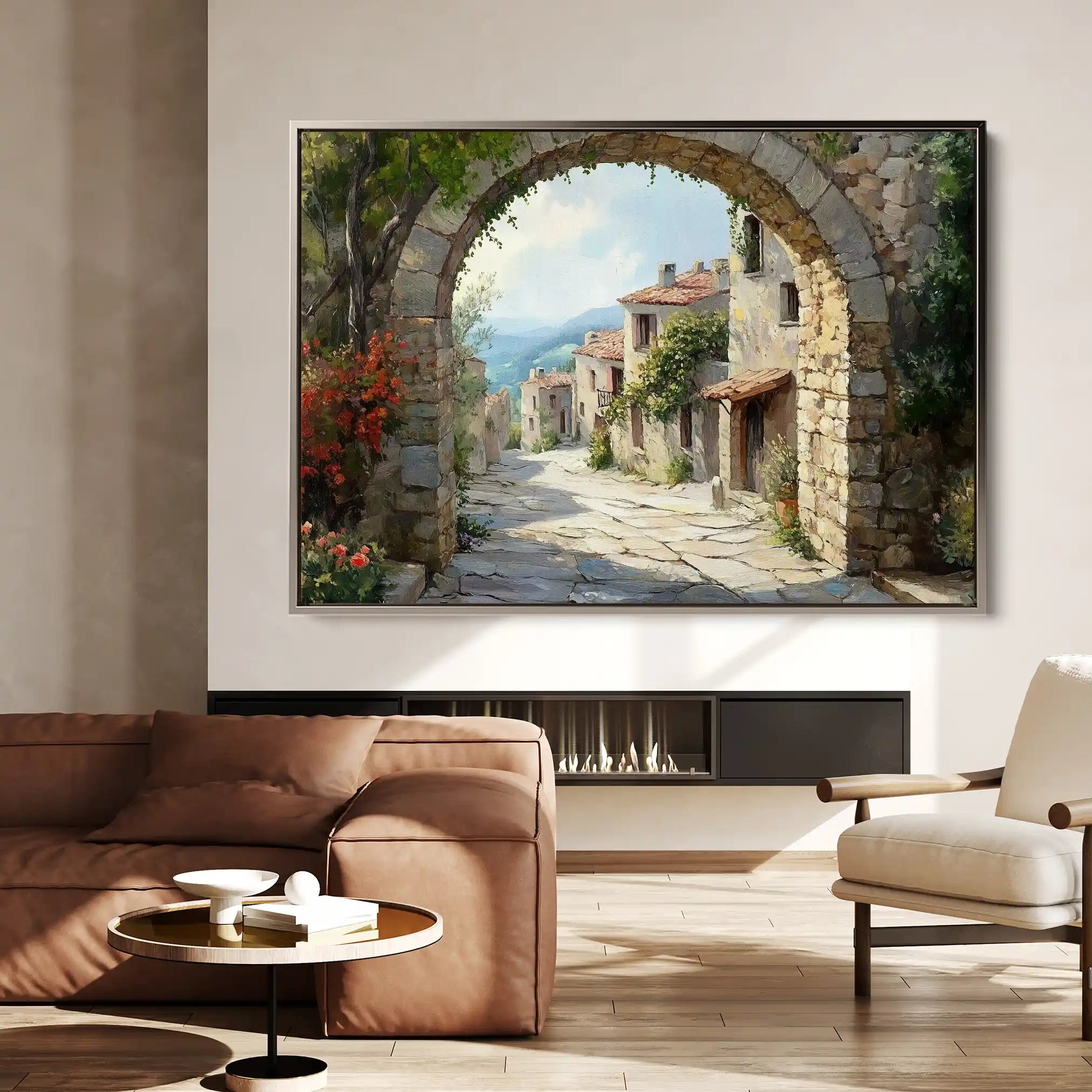 Landscape 258 Canvas Art 90 x 60 cm / Stretched on hidden frame
