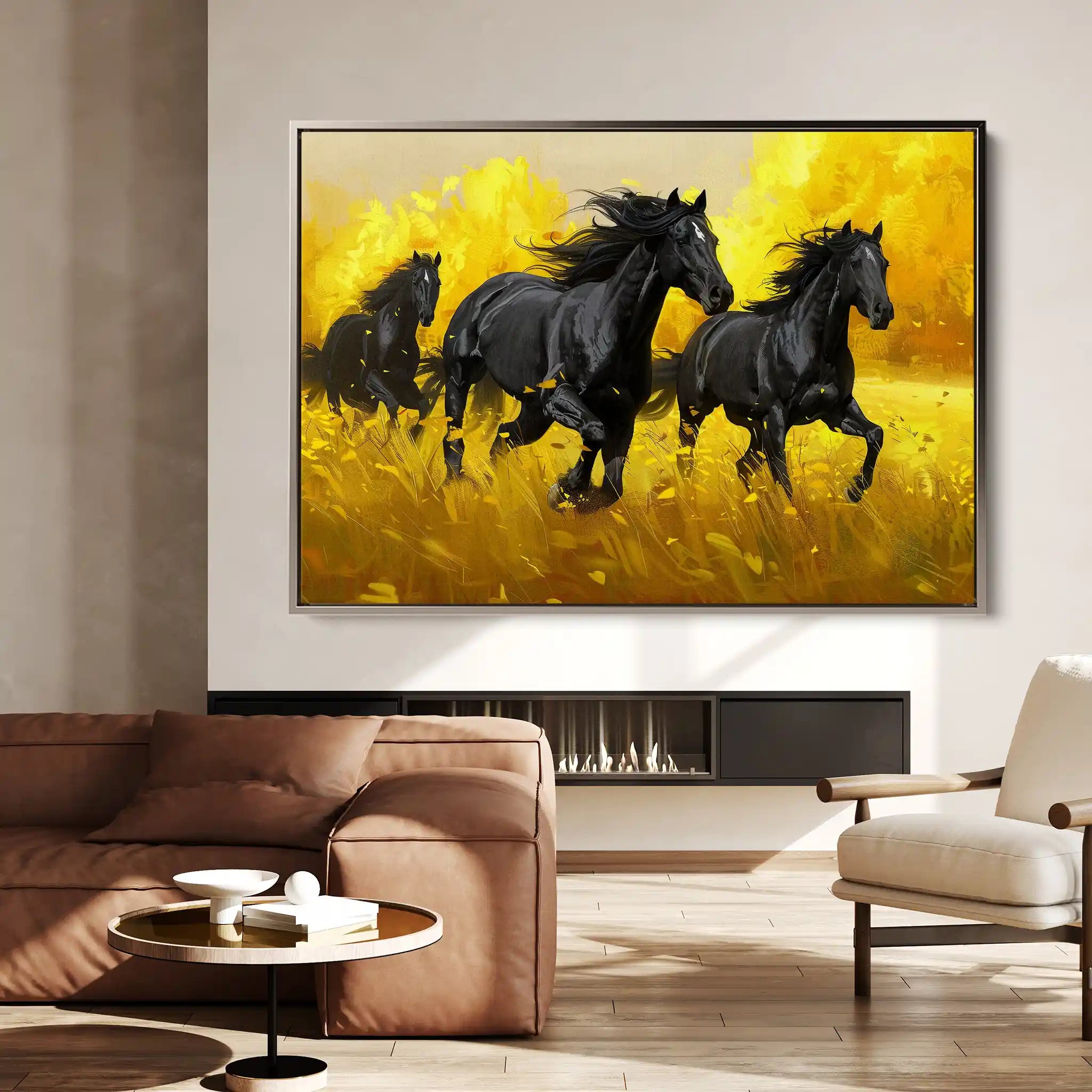 Horses 262 Canvas Art 90 x 60 cm / Stretched on hidden frame