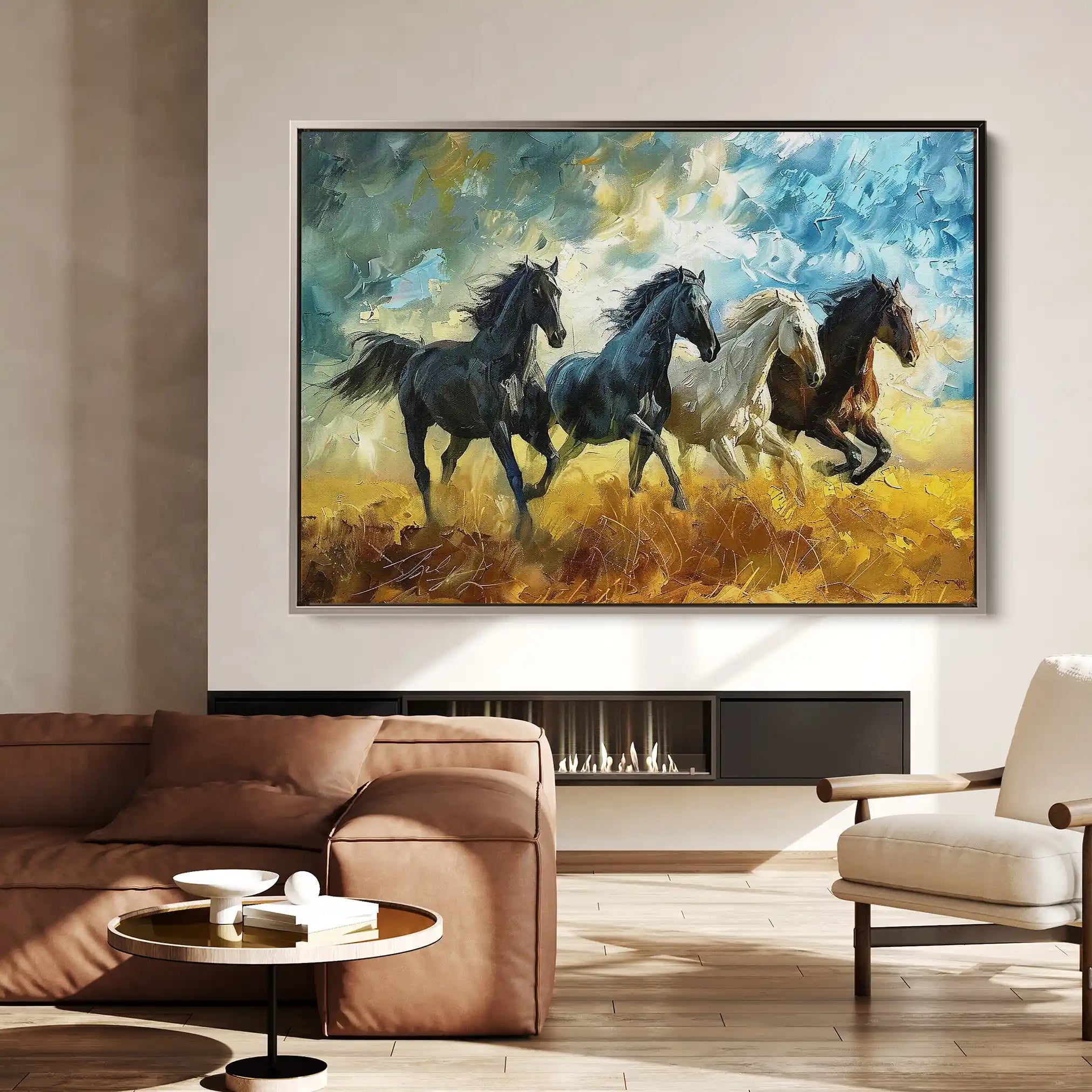 Horses 263 Canvas Art 90 x 60 cm / Stretched on hidden frame