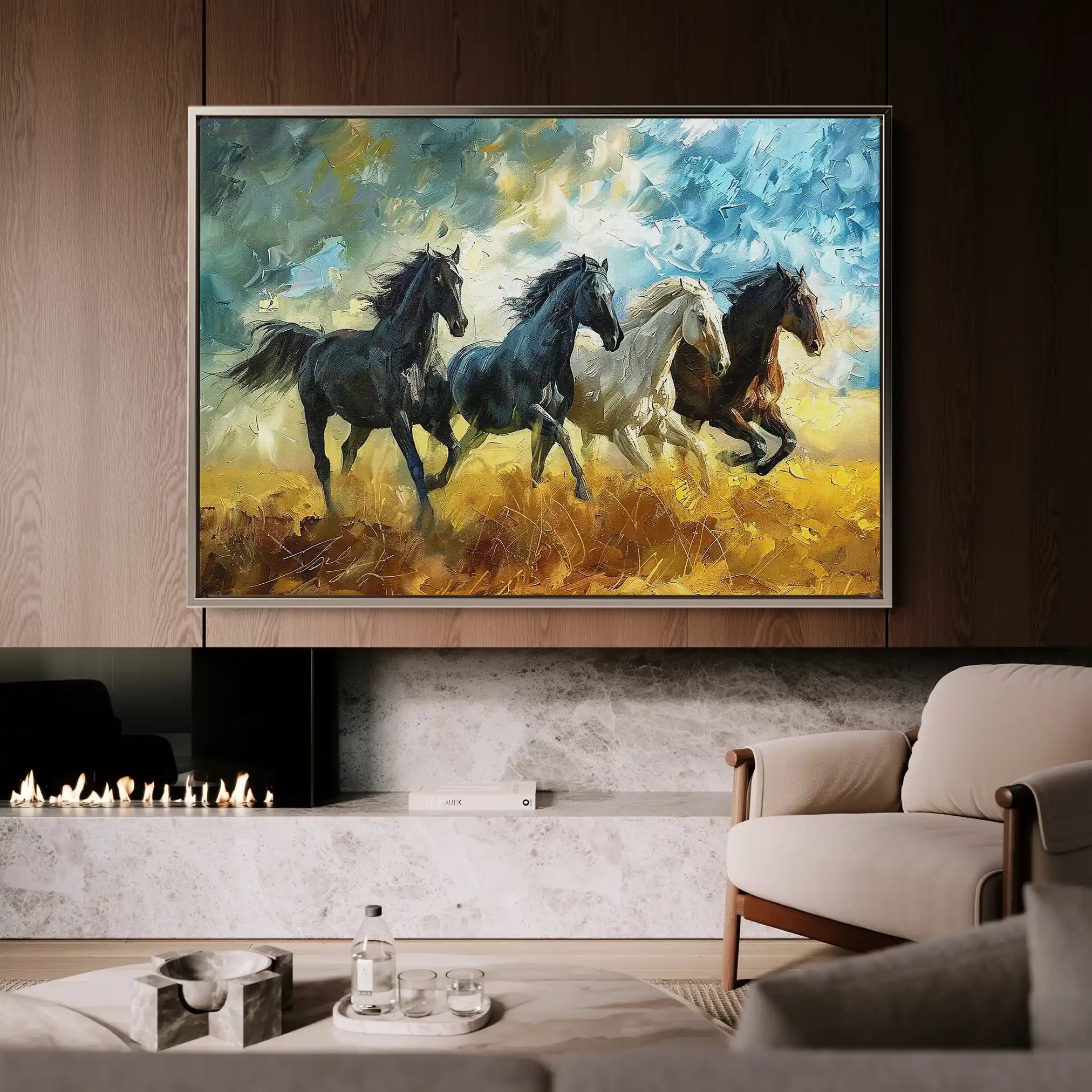 Horses 263 Canvas Art 90 x 60 cm / Stretched on hidden frame
