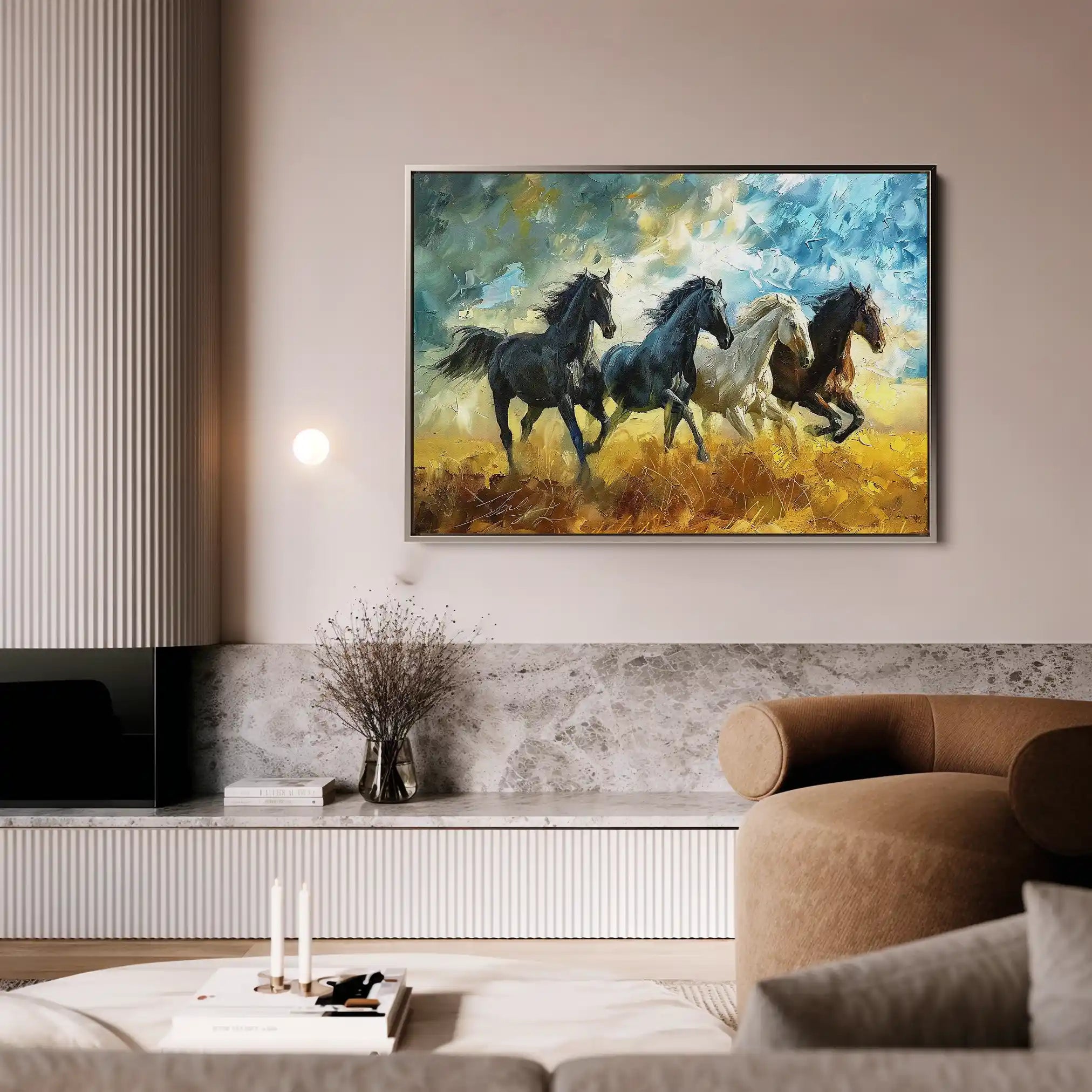 Horses 263 Canvas Art 90 x 60 cm / Stretched on hidden frame