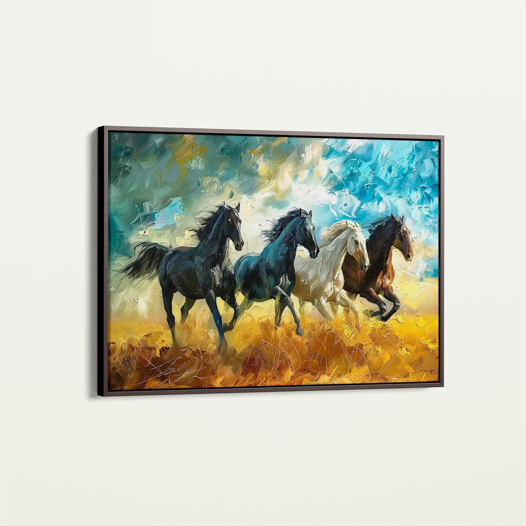 Horses 263 Canvas Art 90 x 60 cm / Stretched on hidden frame