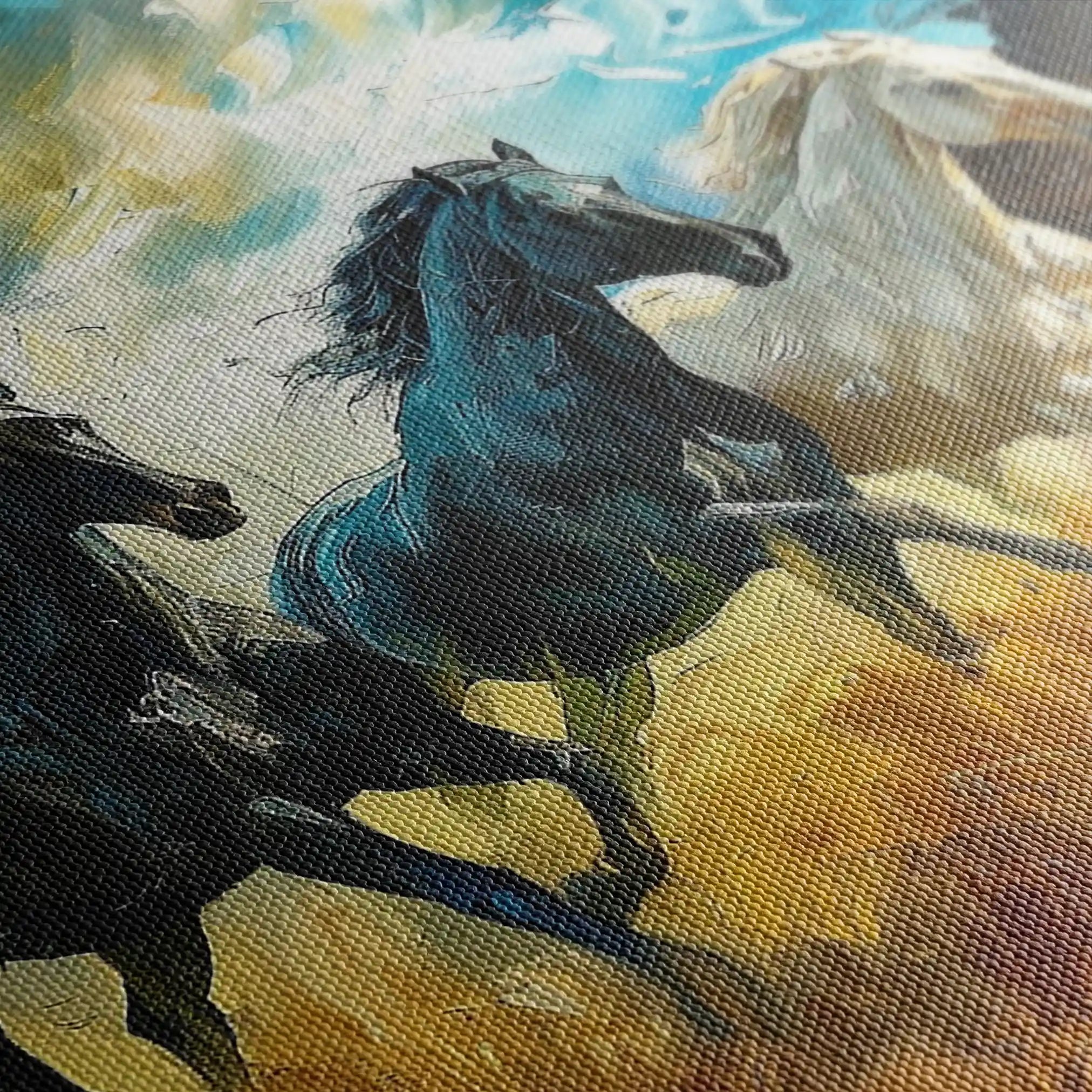 Horses 263 Canvas Art 90 x 60 cm / Stretched on hidden frame