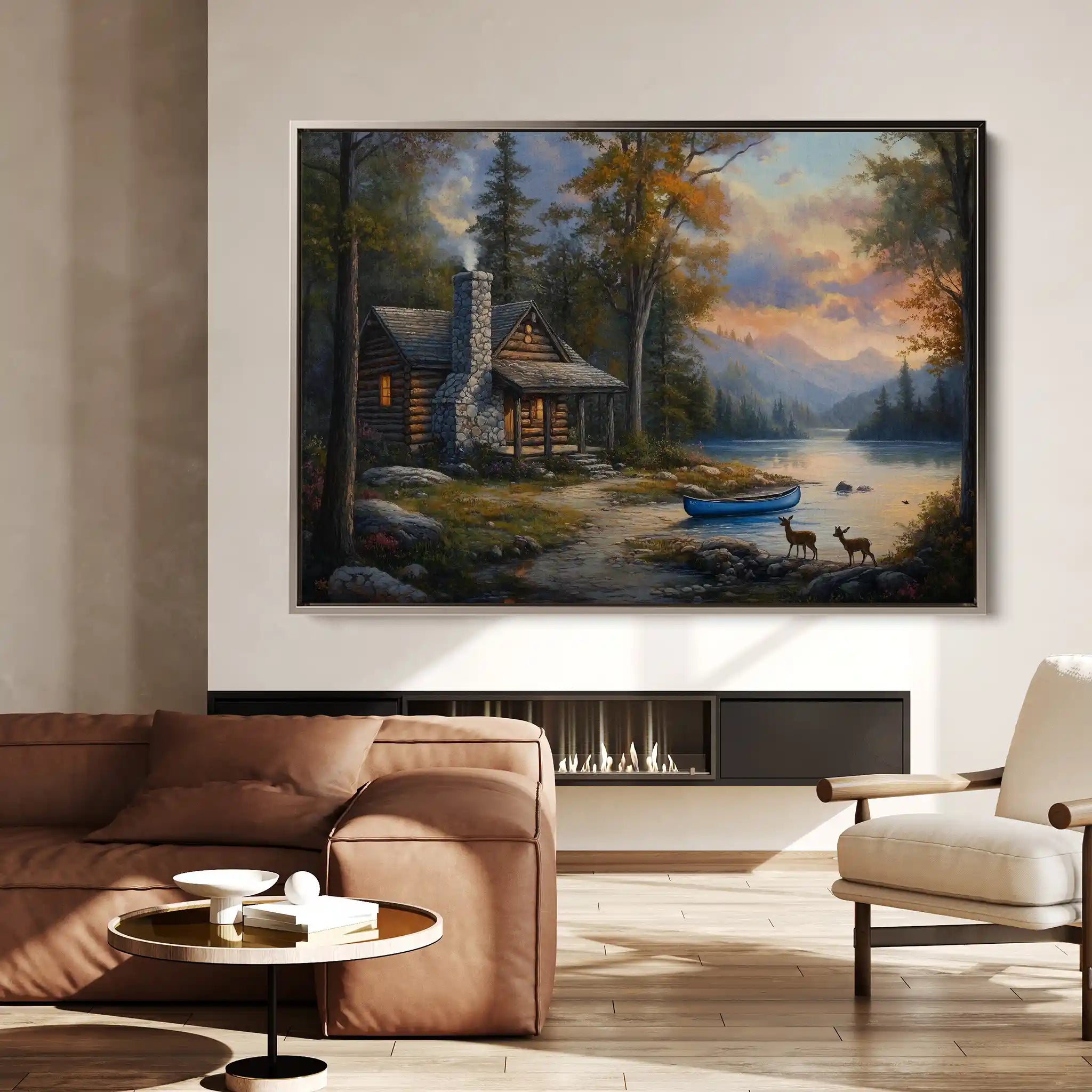 Landscape 263 Canvas Art 90 x 60 cm / Stretched on hidden frame