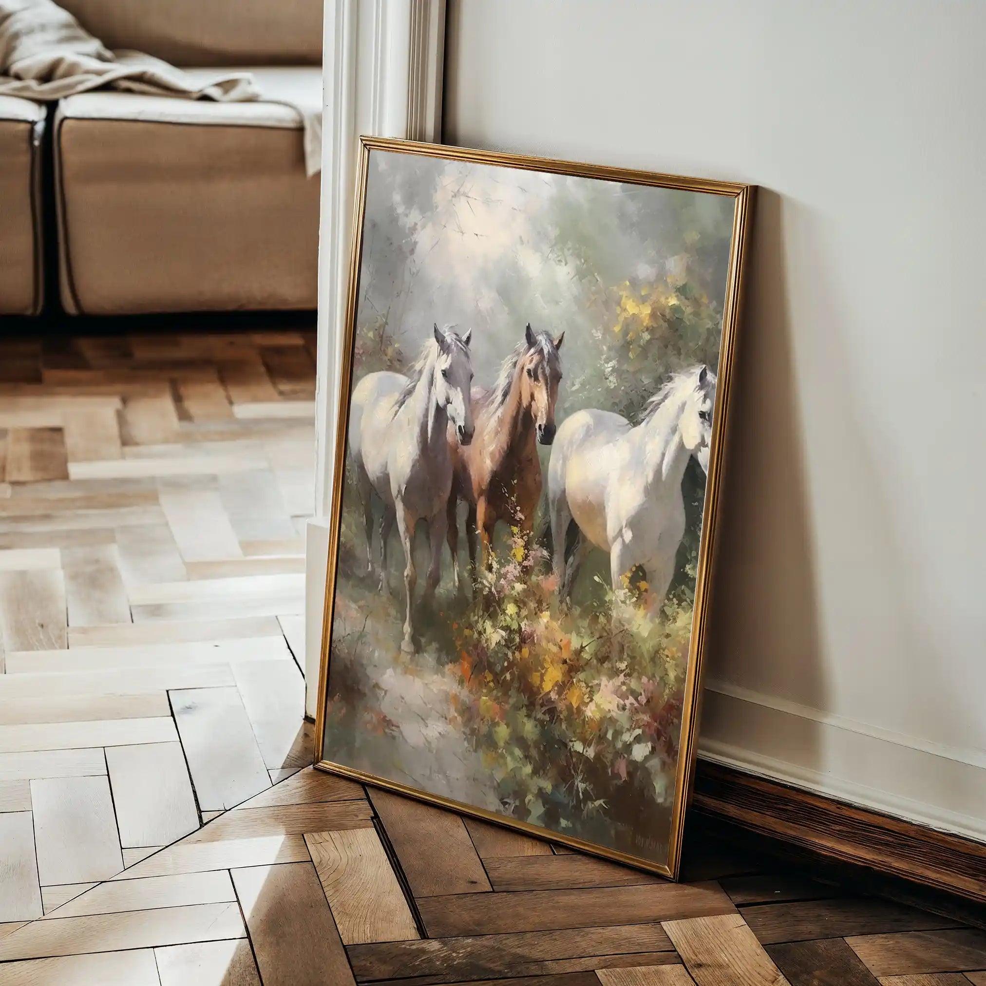 Horses 264 Canvas Art 90 x 60 cm / Stretched on hidden frame
