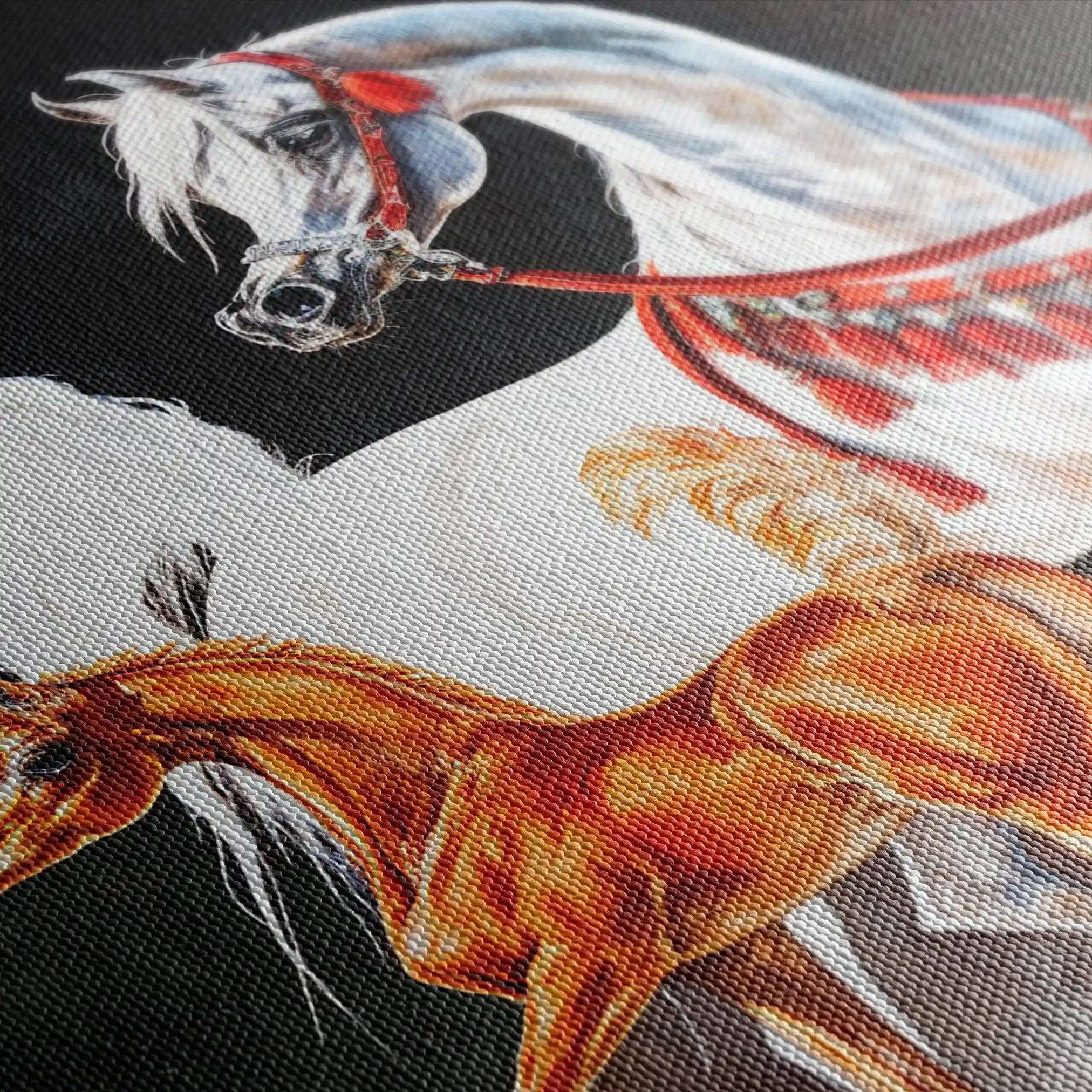 Horses 276 Canvas Art 90 x 60 cm / Stretched on hidden frame