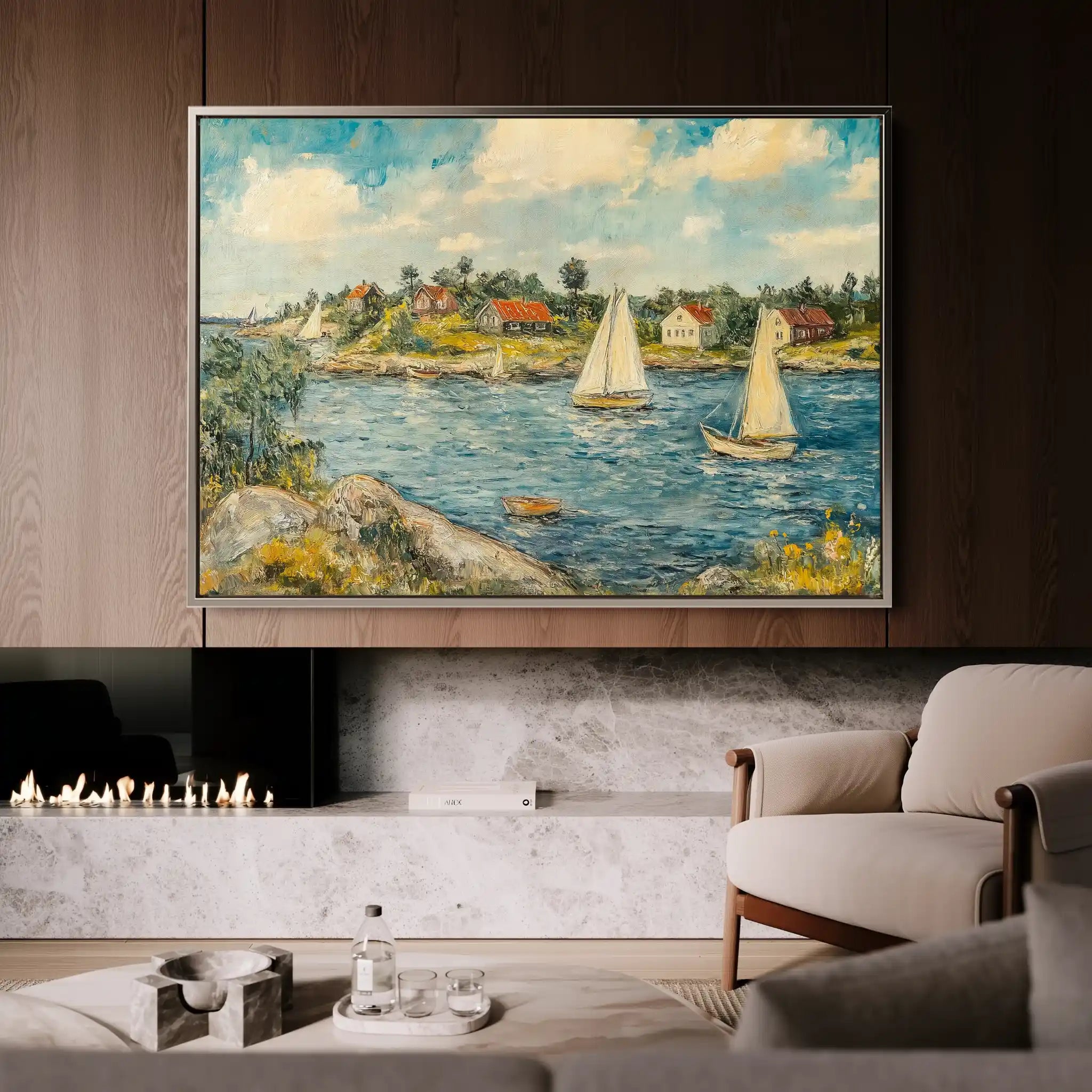 Landscape 277 Canvas Art 90 x 60 cm / Stretched on hidden frame