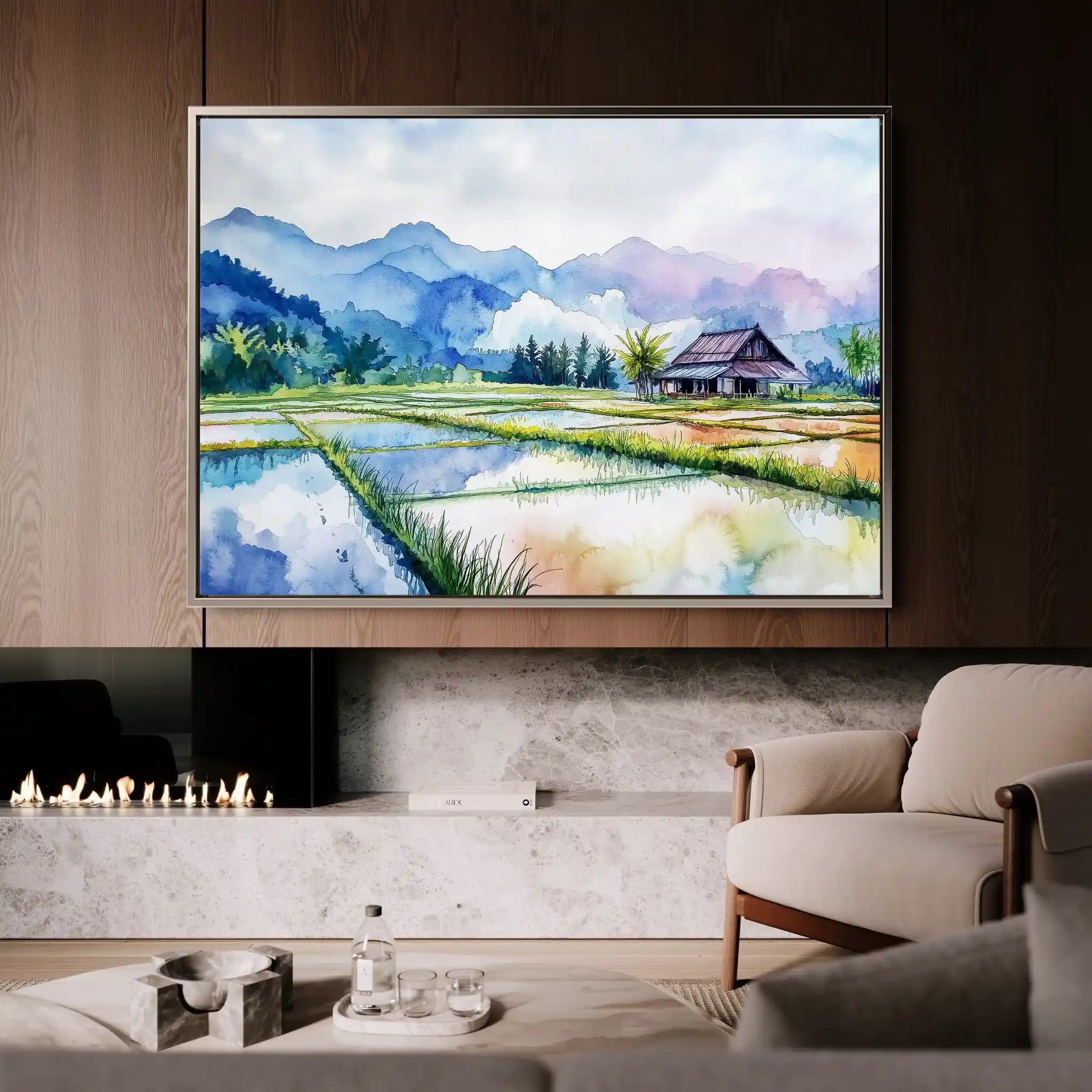 Landscape 292 Canvas Art 90 x 60 cm / Stretched on hidden frame
