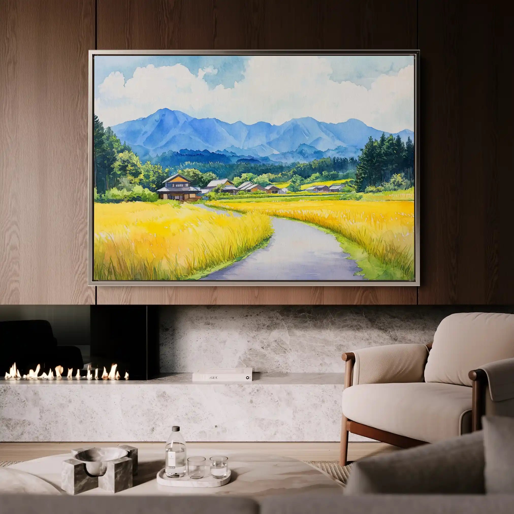 Landscape 293 Canvas Art 90 x 60 cm / Stretched on hidden frame