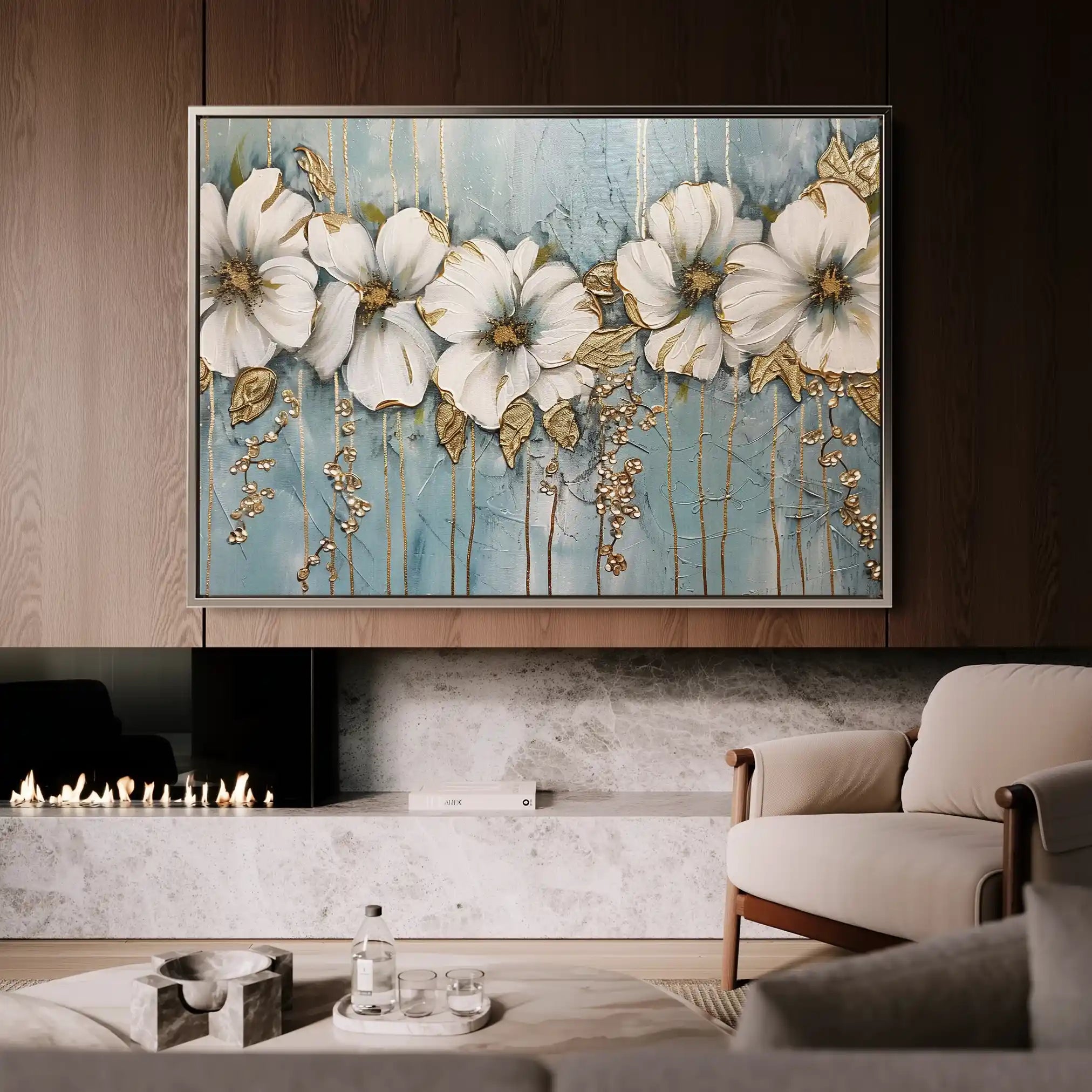 Floral Canvas Wall Art WAD315-F 90 x 60 cm / Stretched on hidden frame