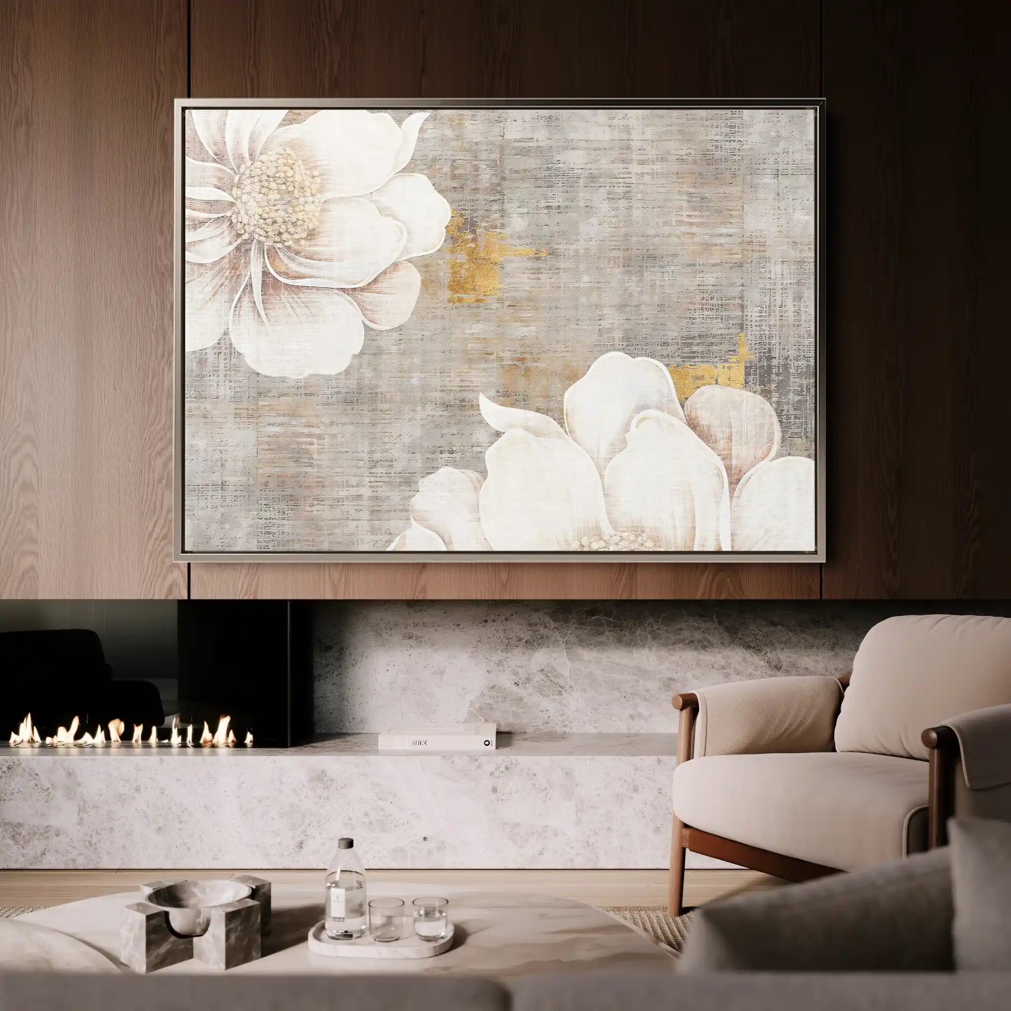 Floral Canvas Wall Art WAD347-F 90 x 60 cm / Stretched on hidden frame