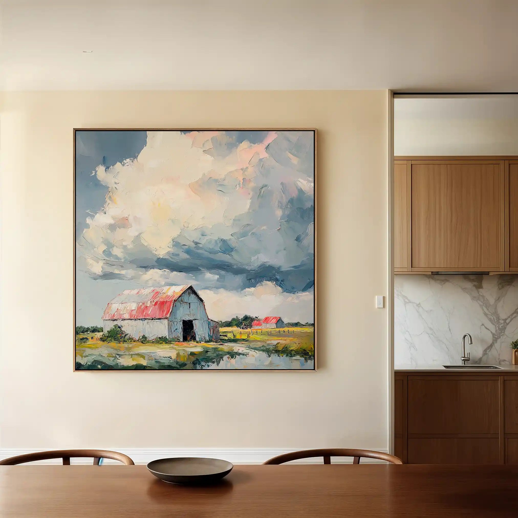 Landscape 356 Canvas Art 80 x 80 cm / Stretched on hidden frame