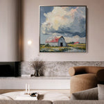 Landscape 356 Canvas Art 80 x 80 cm / Stretched on hidden frame