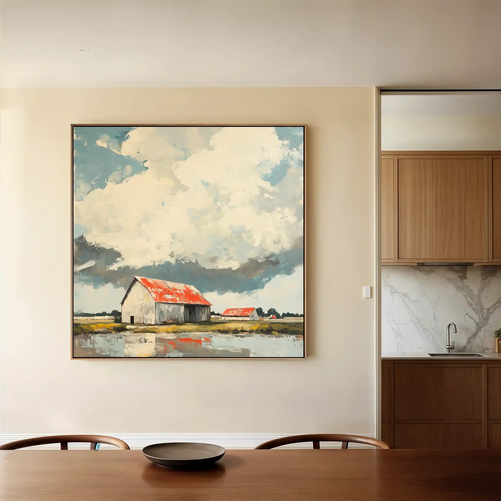 Landscape 357 Canvas Art 80 x 80 cm / Stretched on hidden frame
