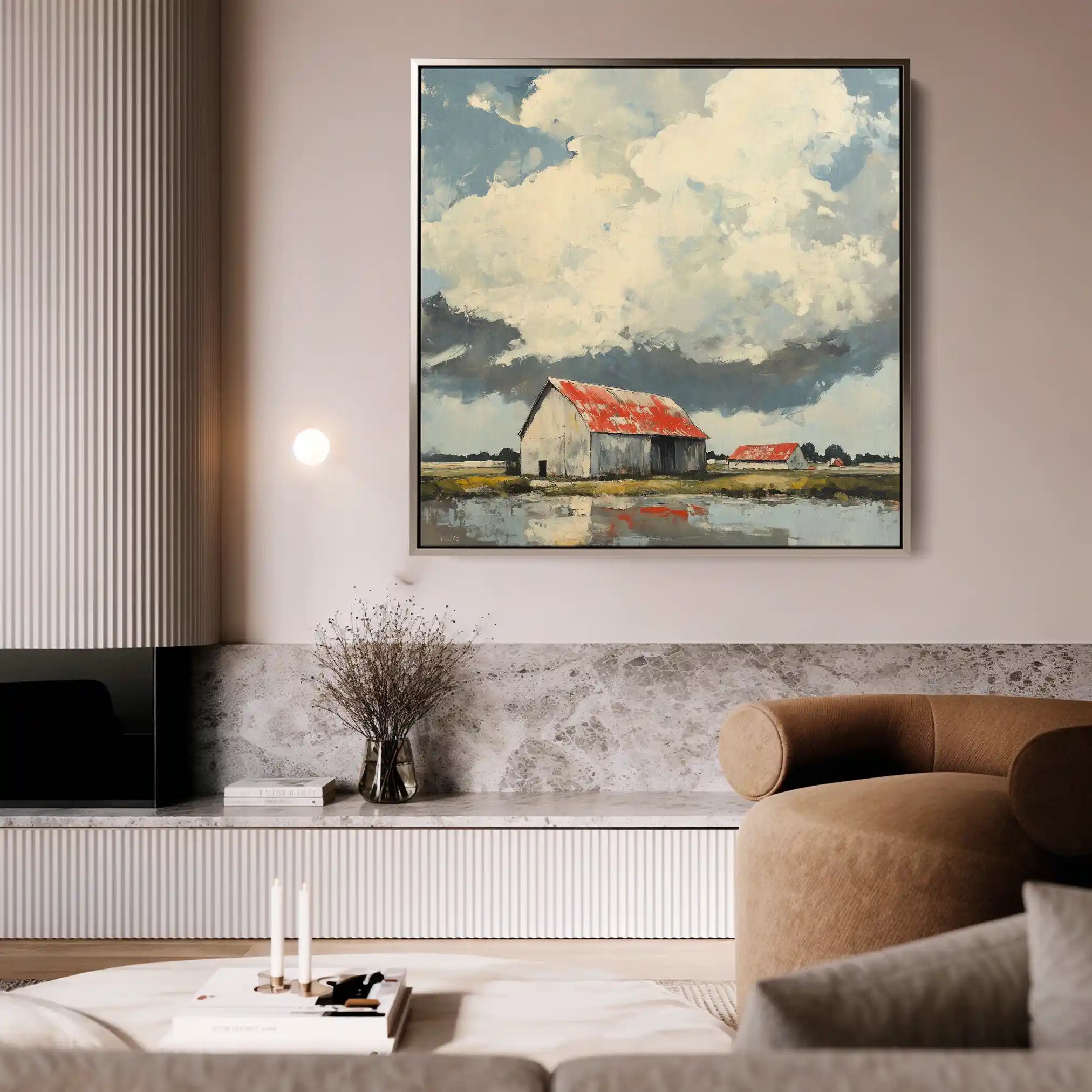 Landscape 357 Canvas Art 80 x 80 cm / Stretched on hidden frame