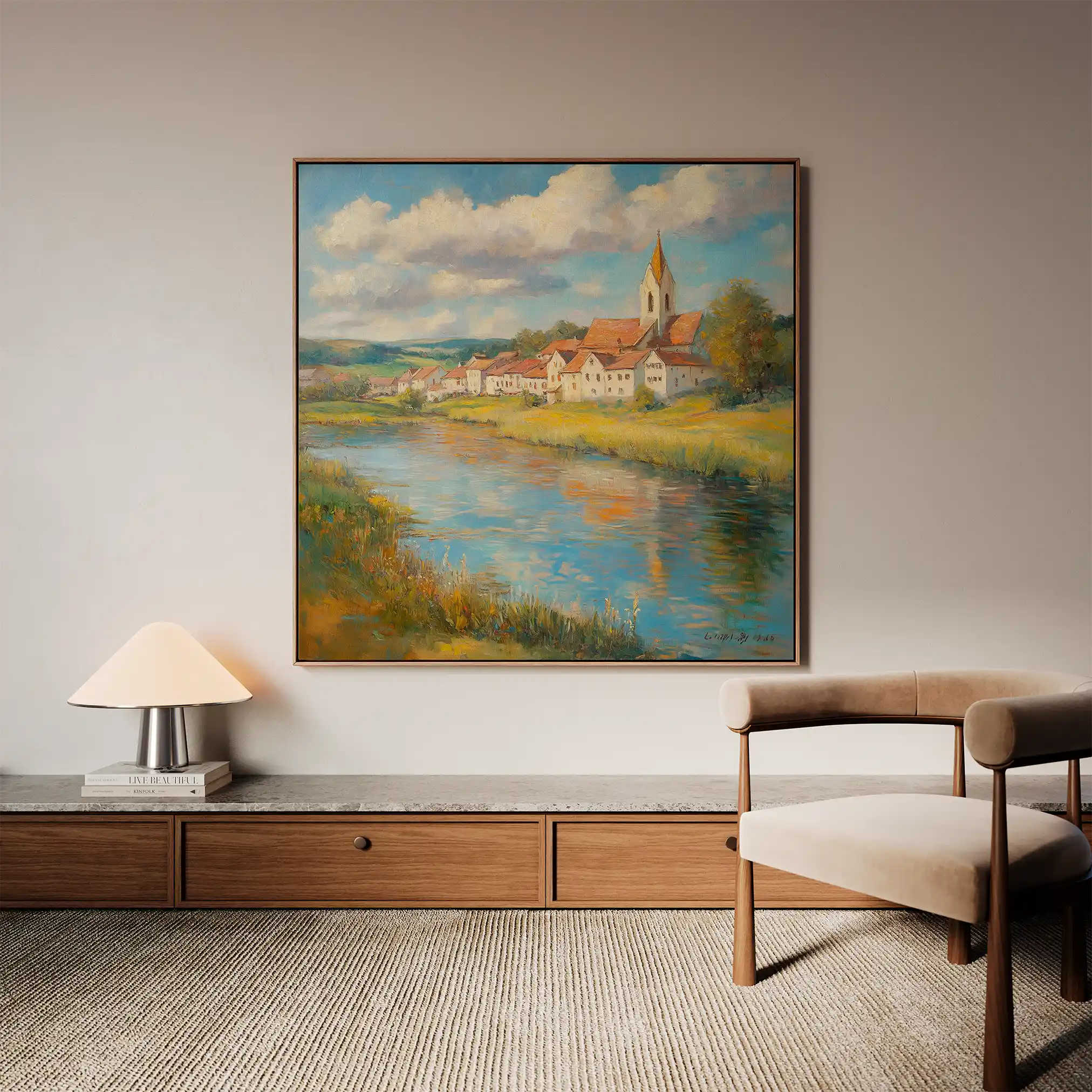 Landscape 360 Canvas Art 80 x 80 cm / Stretched on hidden frame