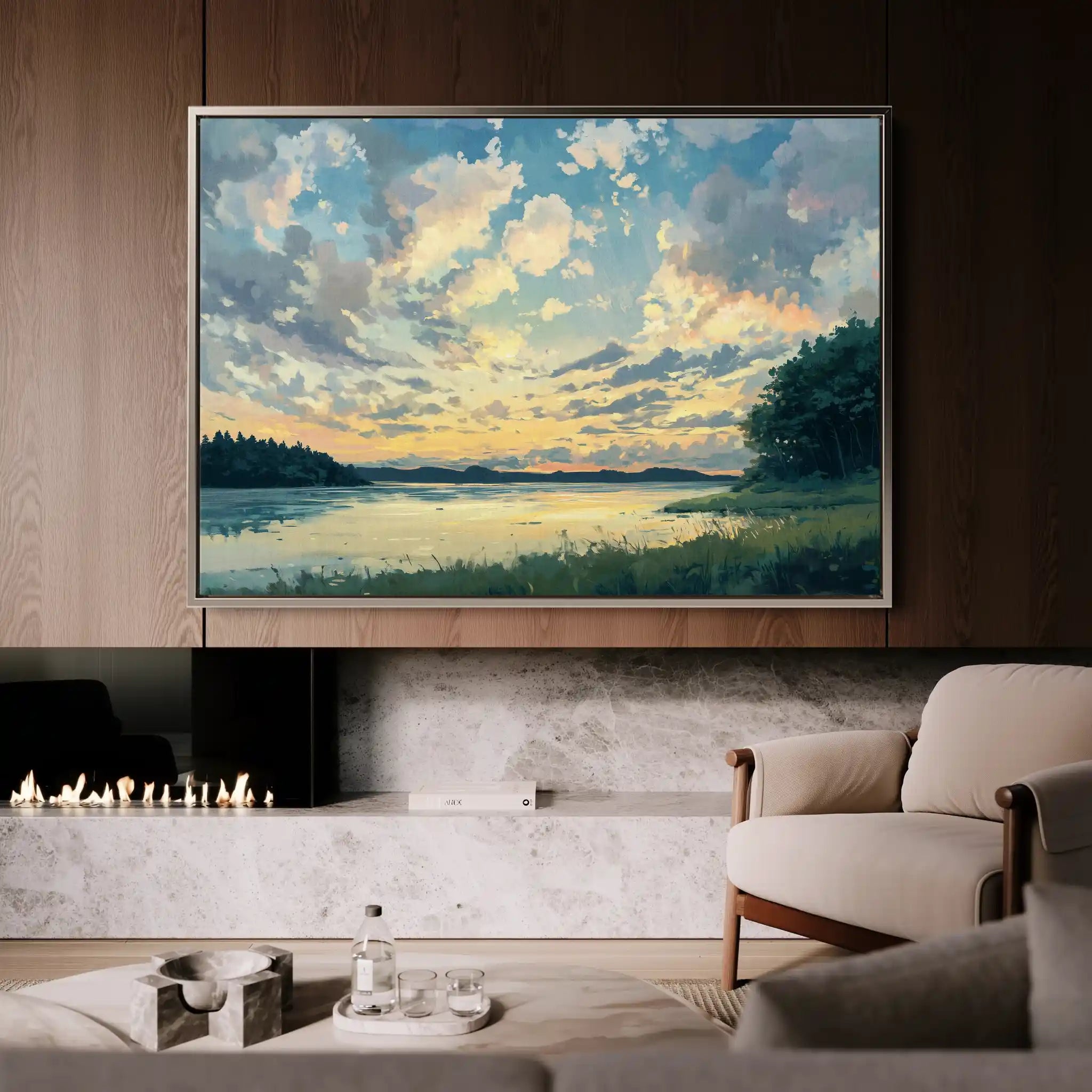 Landscape 369 Canvas Art 90 x 60 cm / Stretched on hidden frame