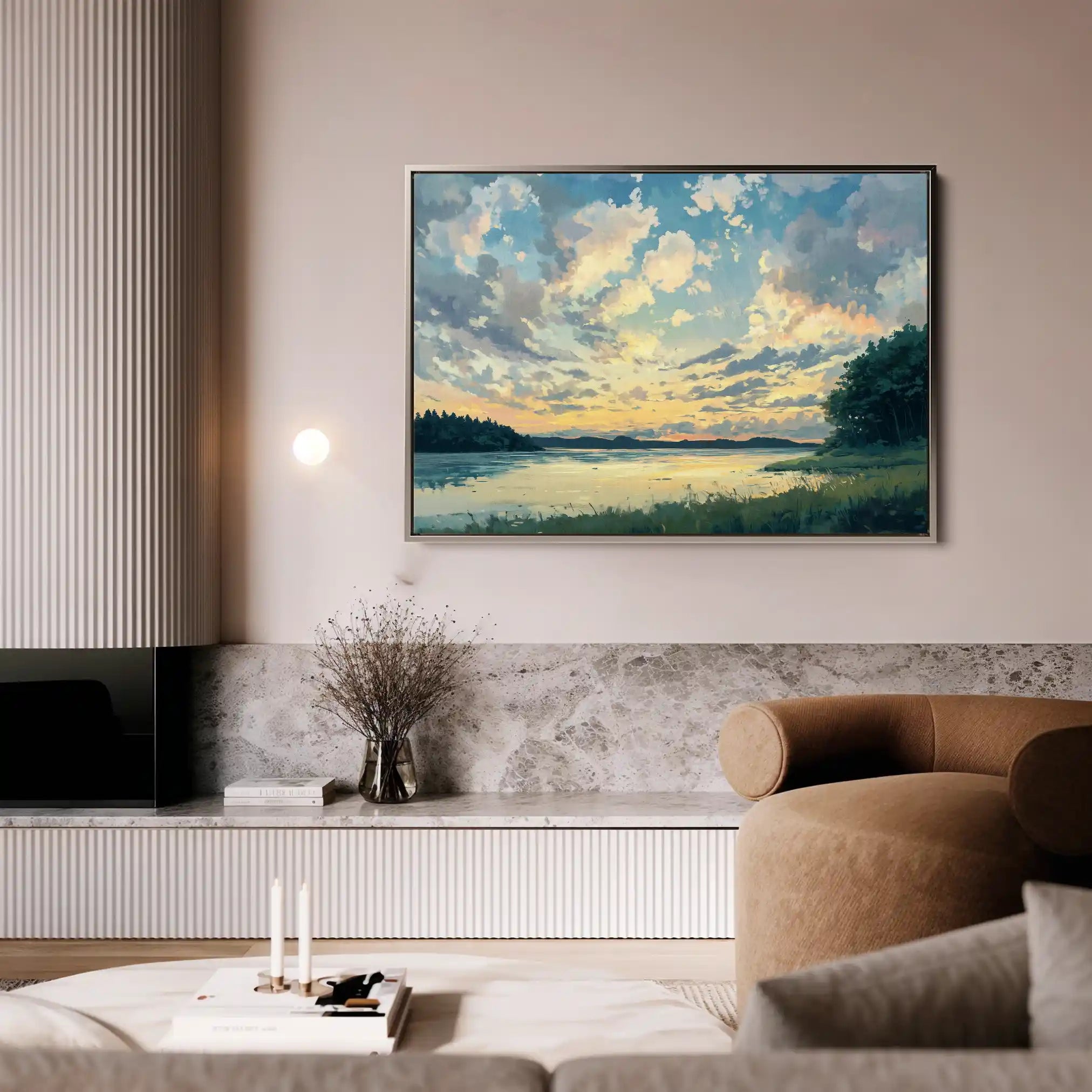 Landscape 369 Canvas Art 90 x 60 cm / Stretched on hidden frame