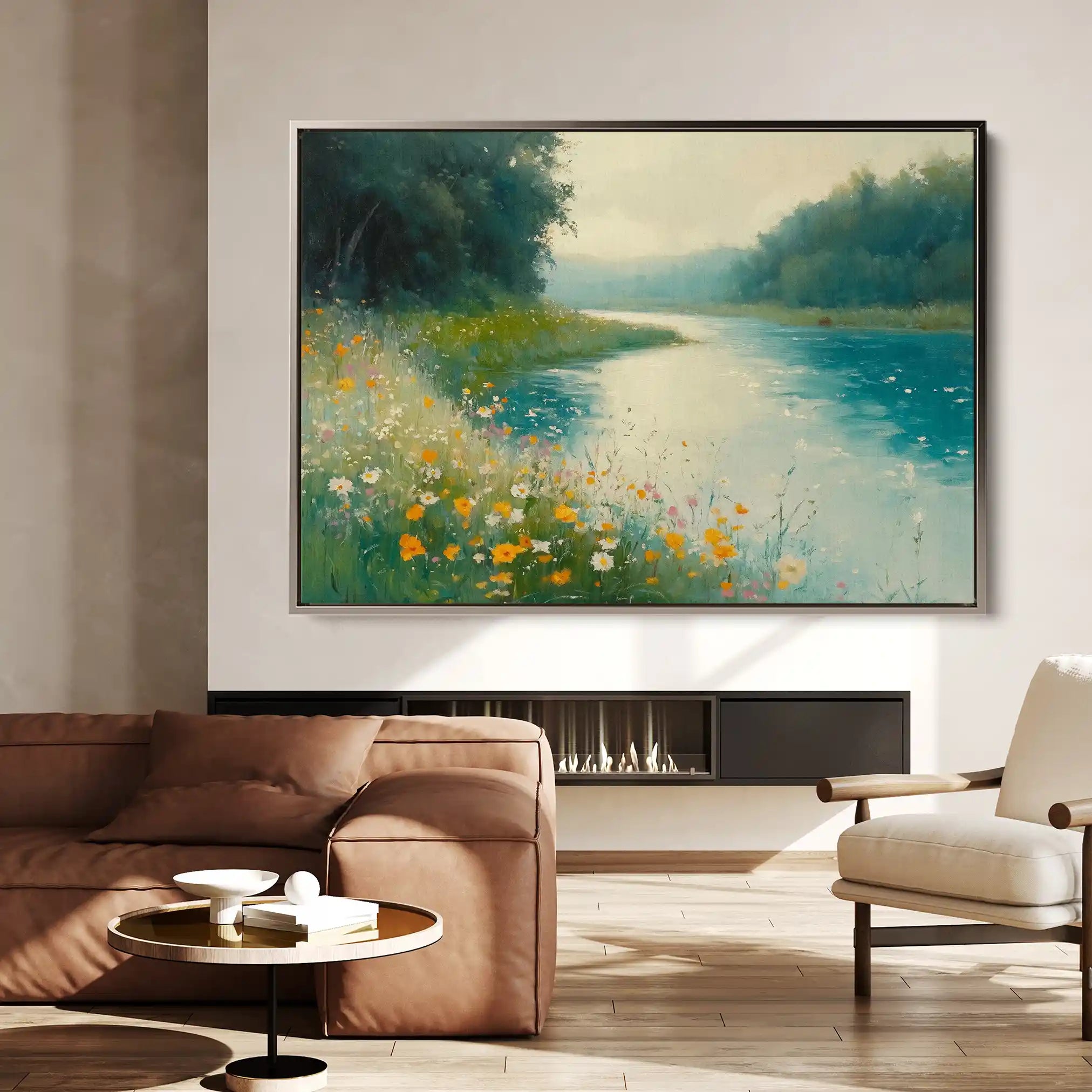 Landscape 371 Canvas Art 90 x 60 cm / Stretched on hidden frame