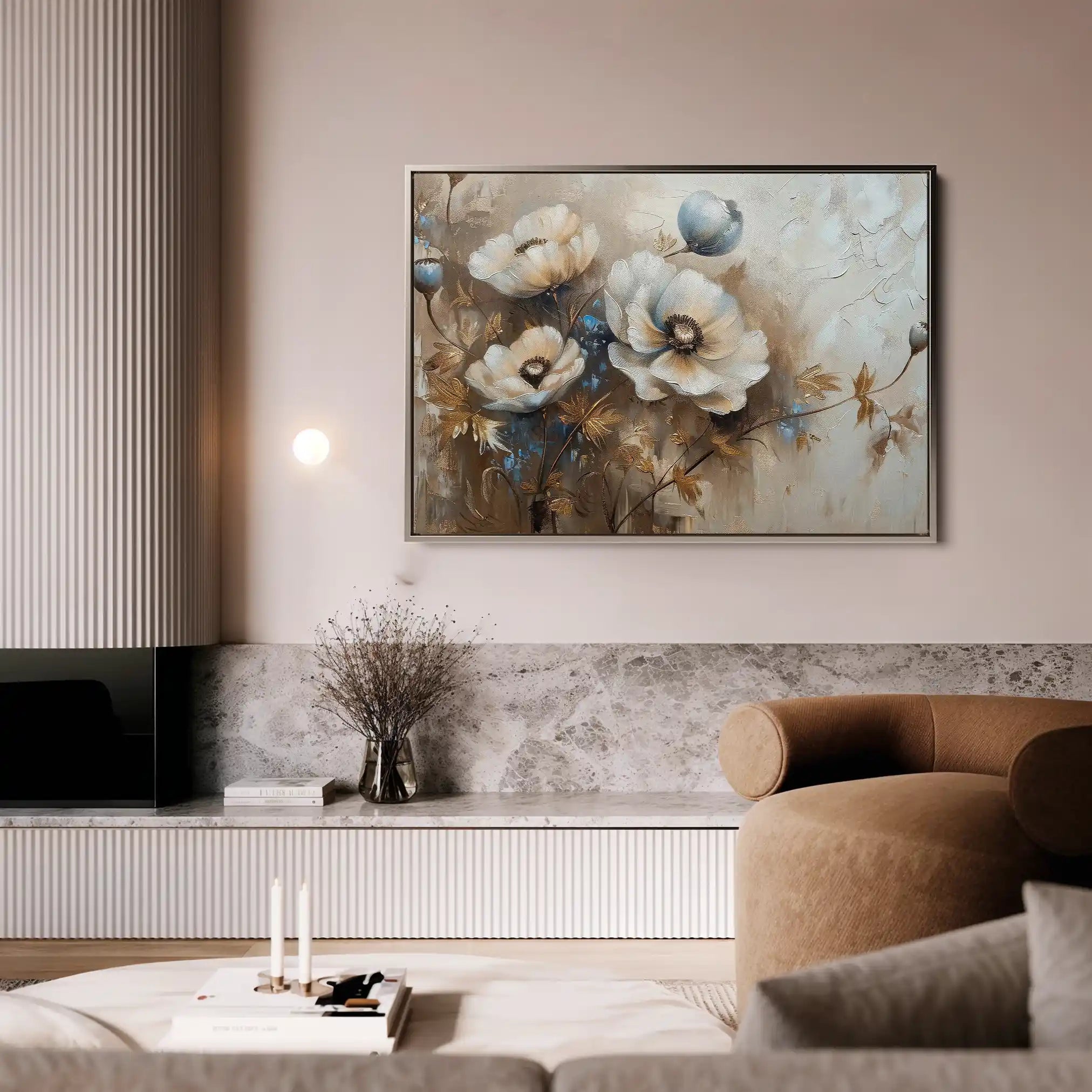 Floral Canvas Wall Art WAD373-F 90 x 60 cm / Stretched on hidden frame