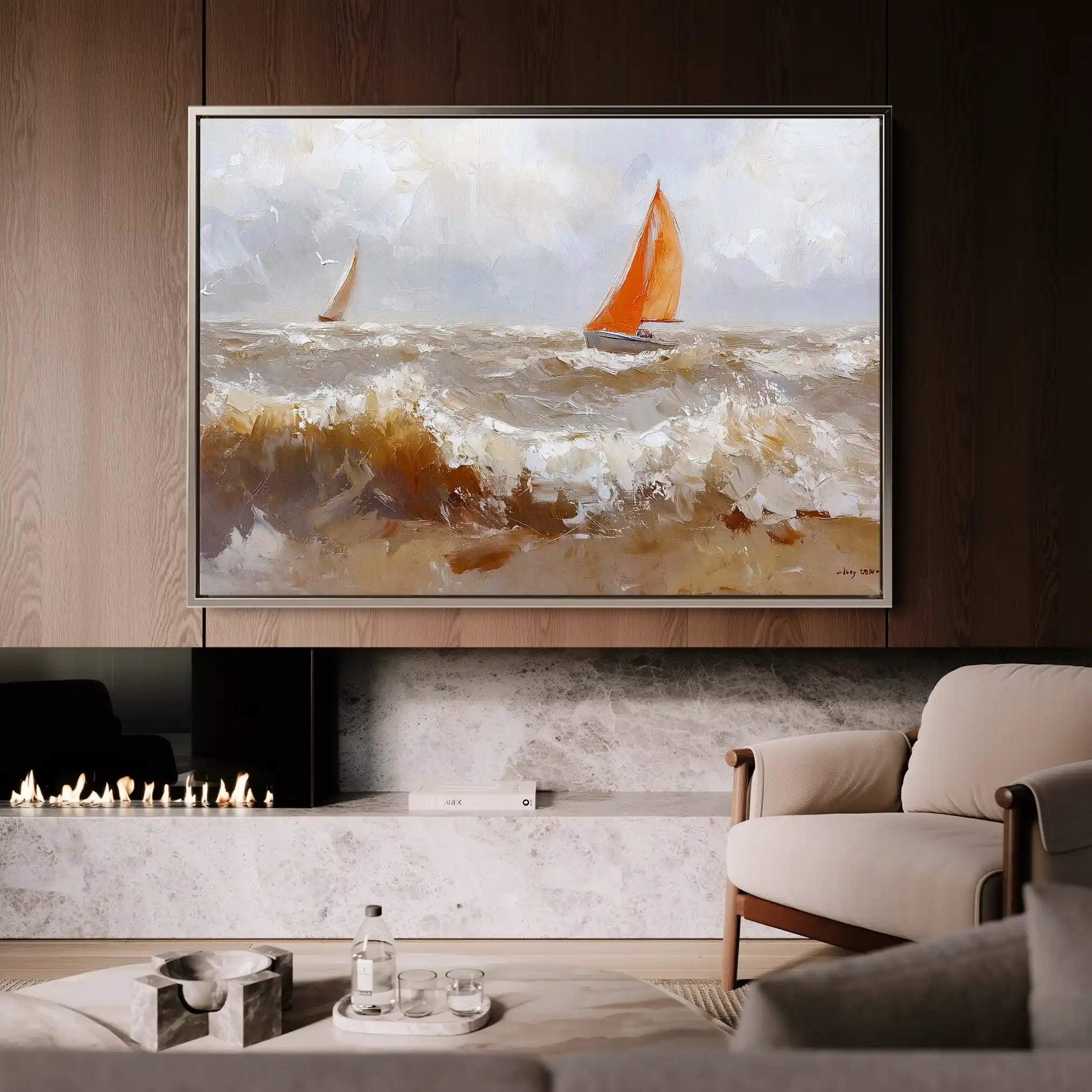 Landscape 378 Canvas Art 90 x 60 cm / Stretched on hidden frame