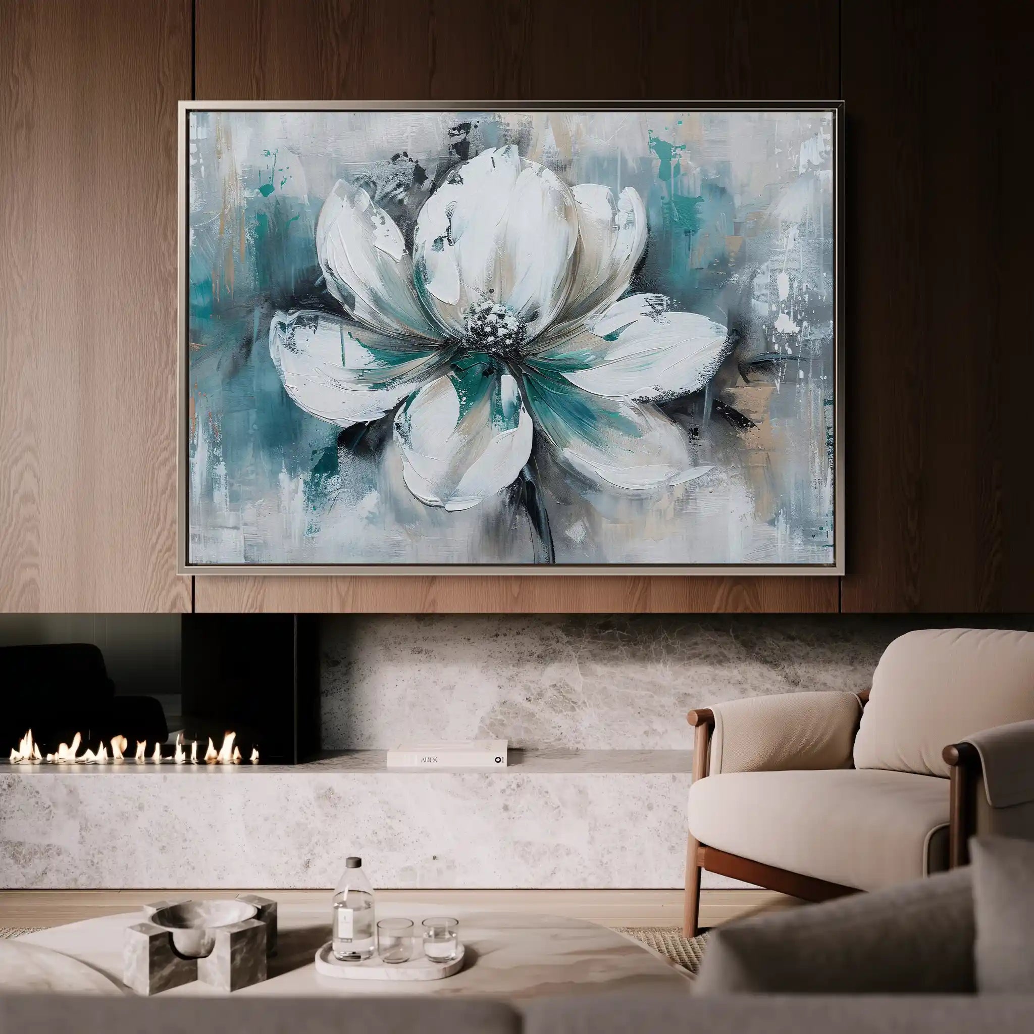 Floral Canvas Wall Art WAD381-F 90 x 60 cm / Stretched on hidden frame
