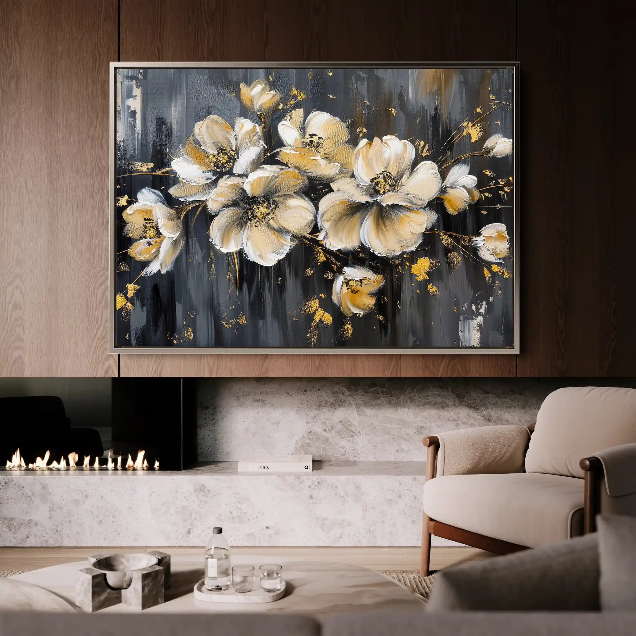Floral Canvas Wall Art WAD384-F 90 x 60 cm / Stretched on hidden frame