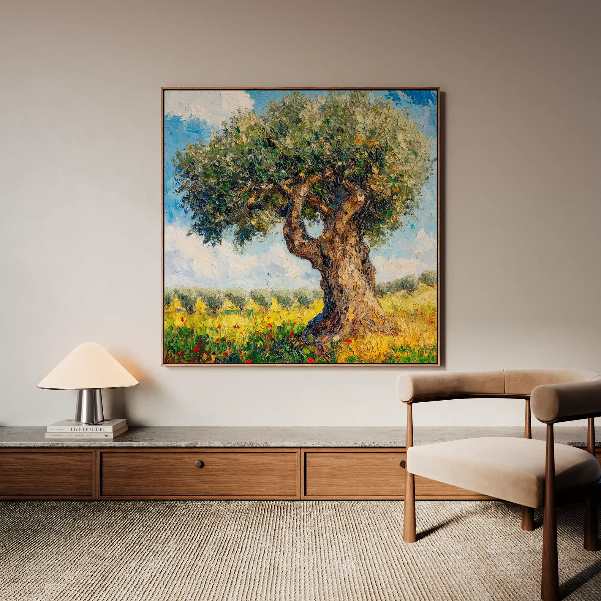 Landscape 385 Canvas Art 80 x 80 cm / Stretched on hidden frame
