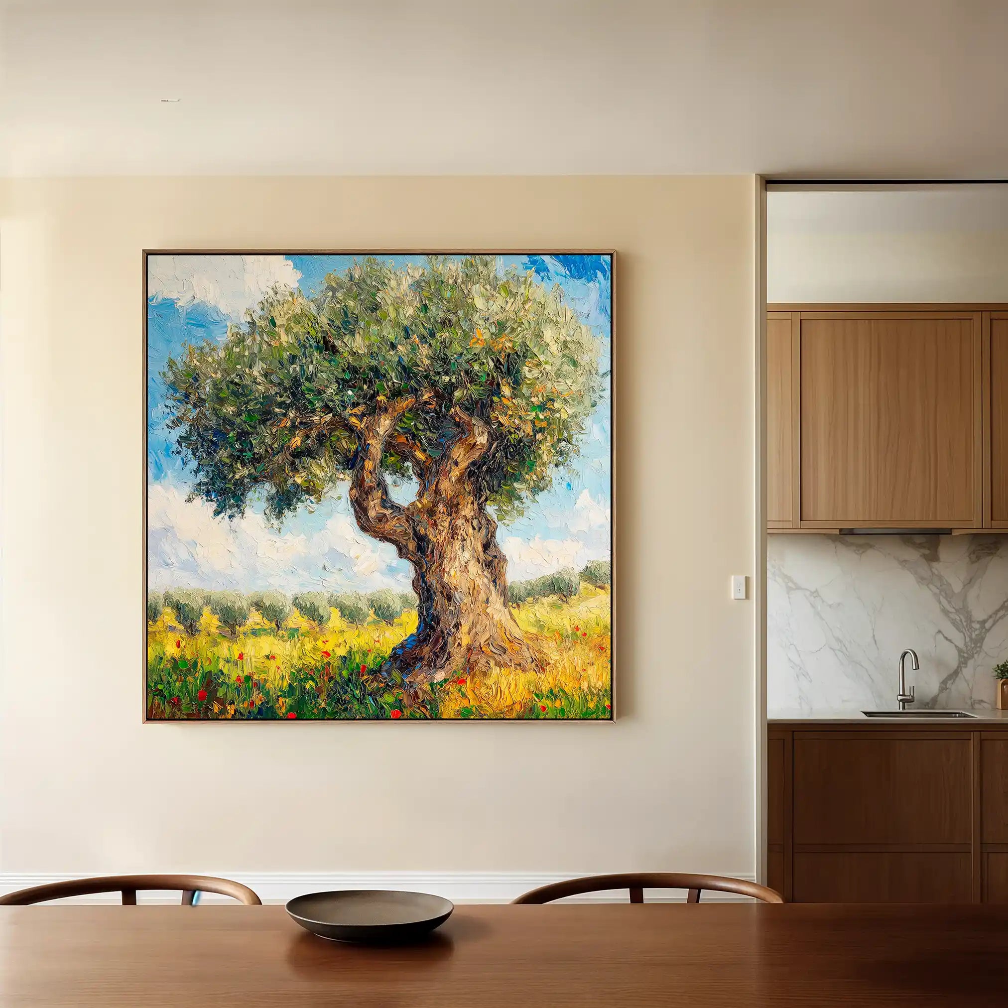 Landscape 385 Canvas Art 80 x 80 cm / Stretched on hidden frame