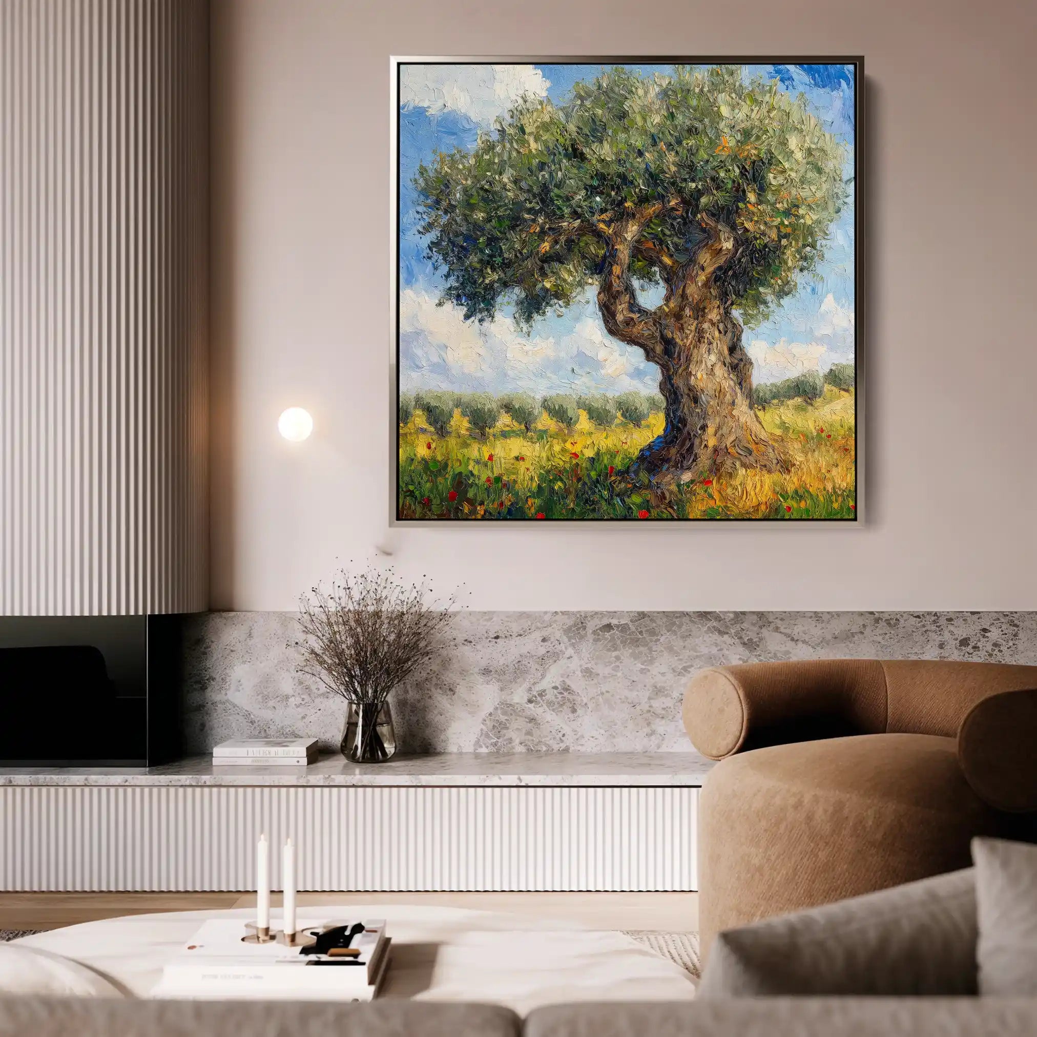 Landscape 385 Canvas Art 80 x 80 cm / Stretched on hidden frame