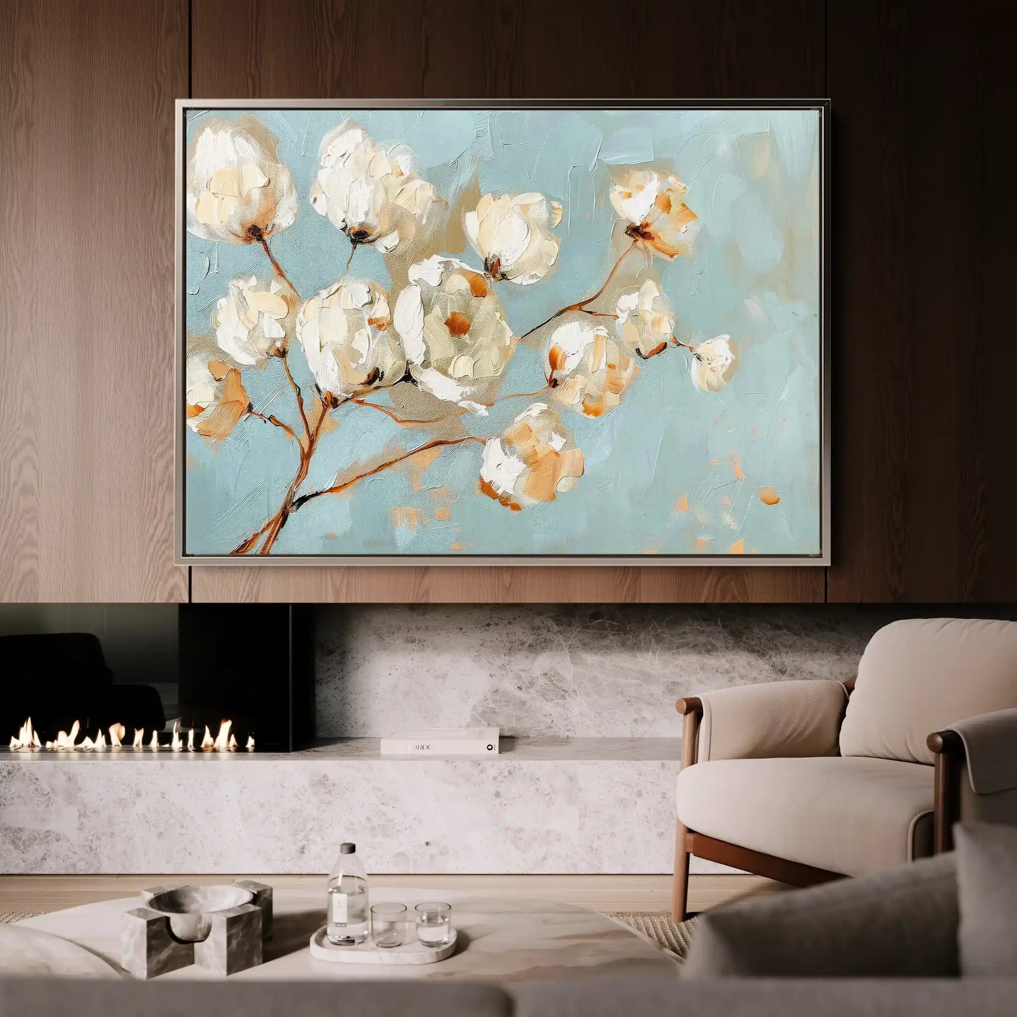 Floral Canvas Wall Art WAD387-F 90 x 60 cm / Stretched on hidden frame