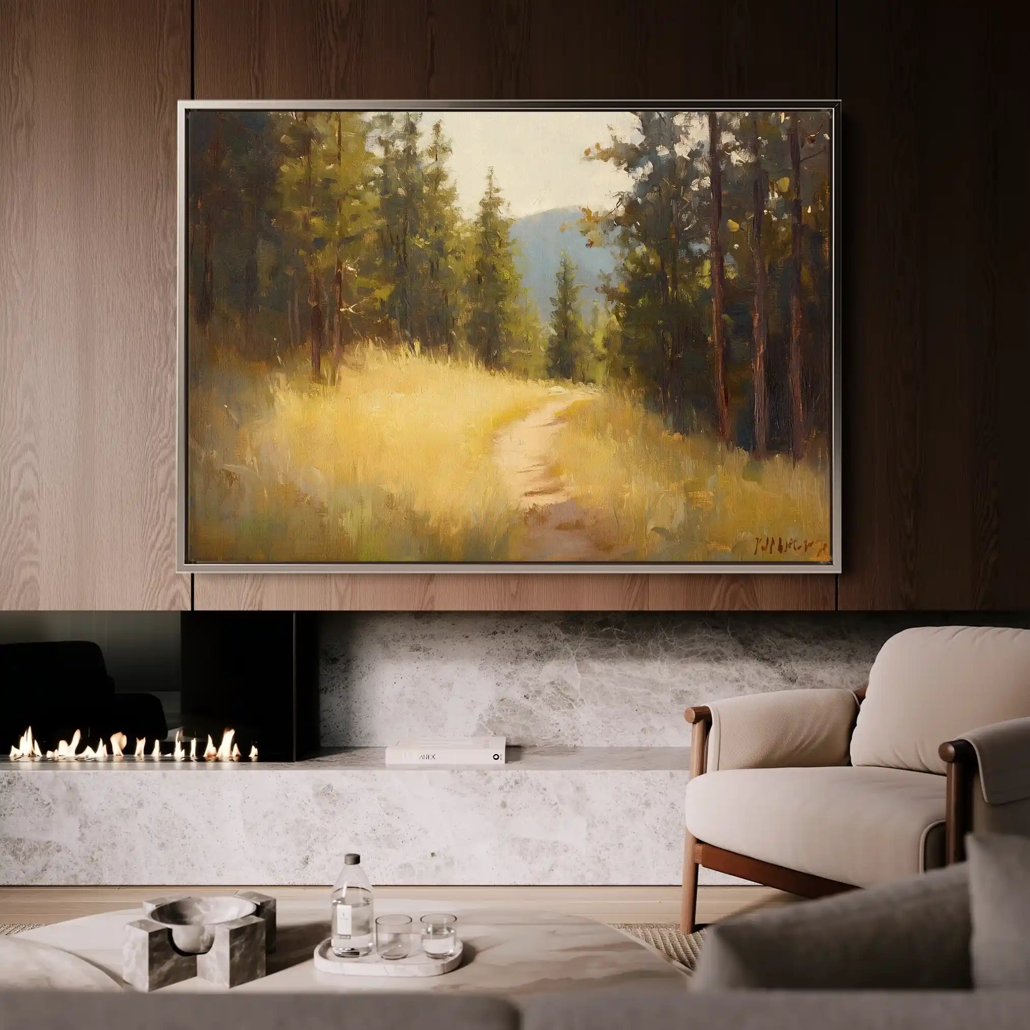 Landscape 388 Canvas Art 90 x 60 cm / Stretched on hidden frame
