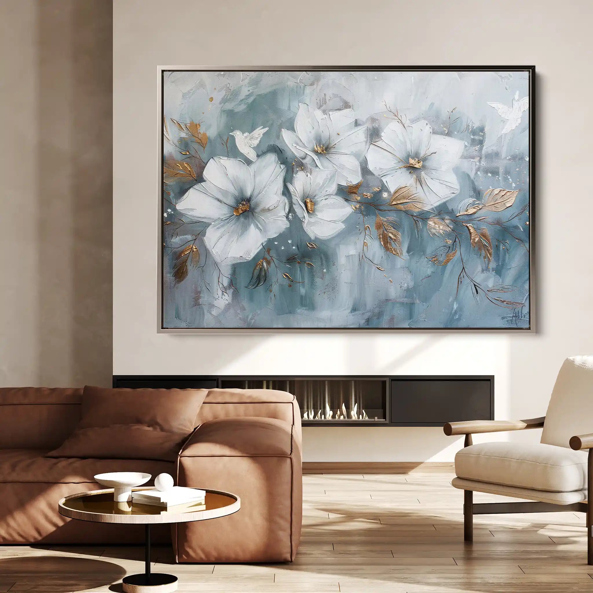 Floral Canvas Wall Art WAD391-F 90 x 60 cm / Stretched on hidden frame