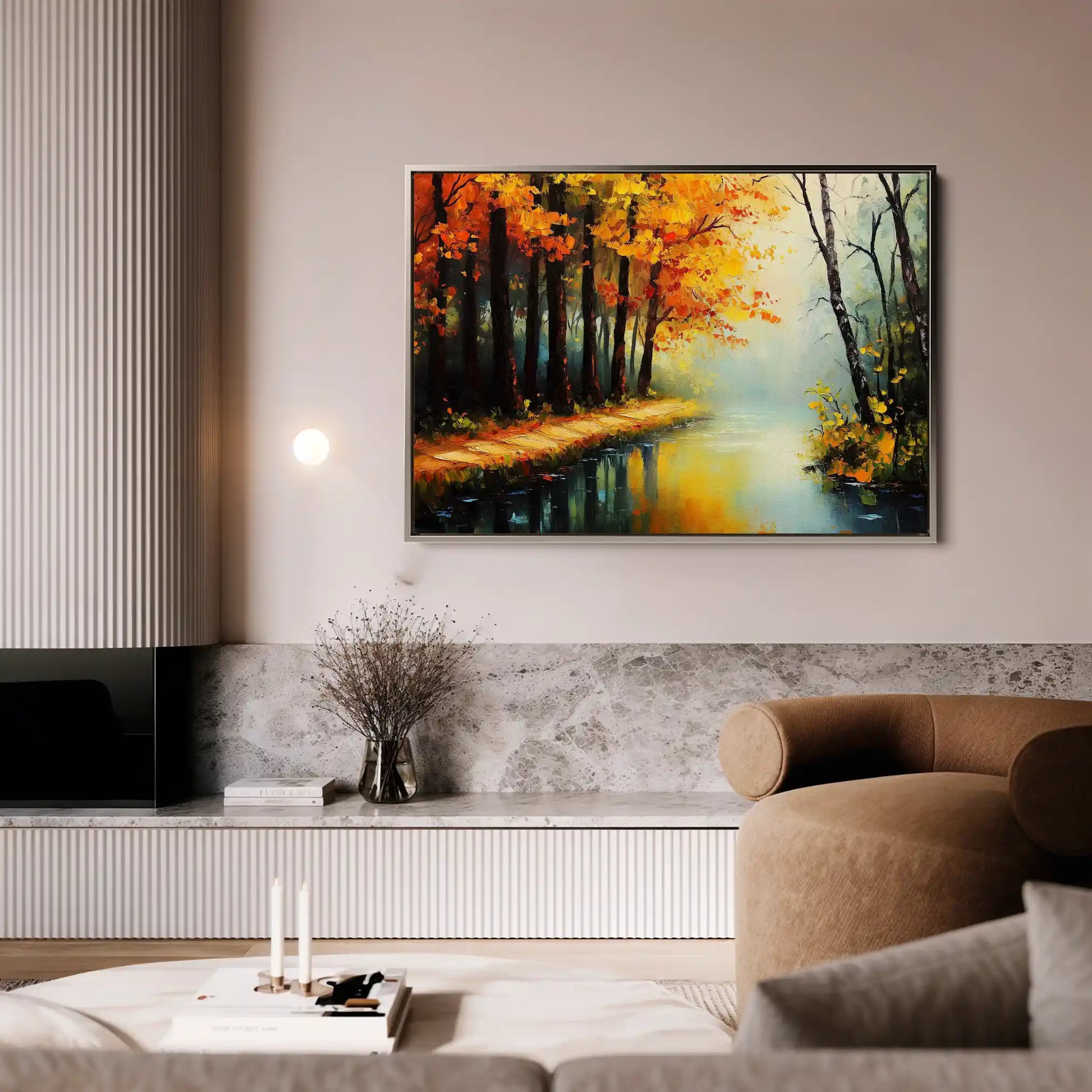 Landscape 391 Canvas Art 90 x 60 cm / Stretched on hidden frame