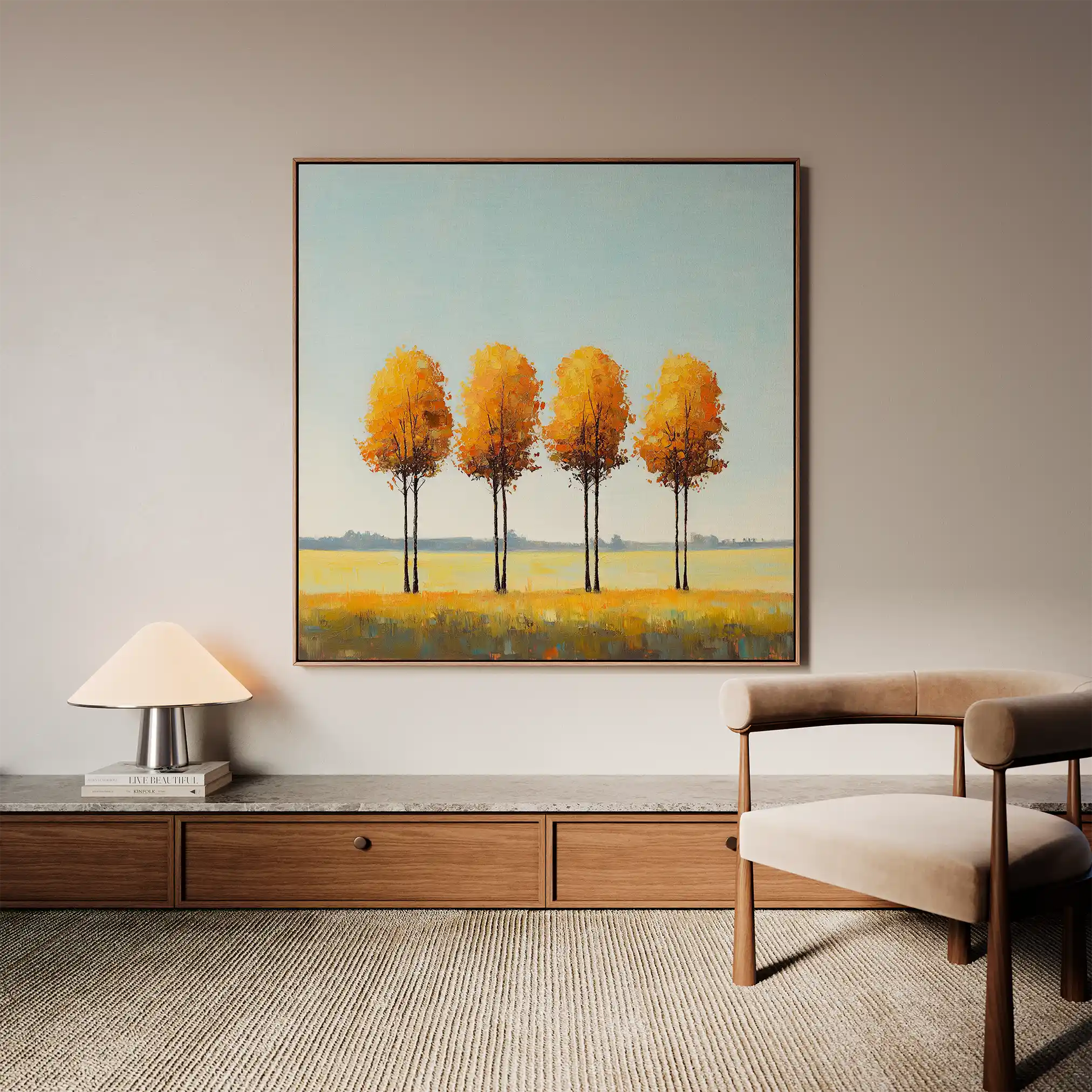 Landscape 394 Canvas Art 80 x 80 cm / Stretched on hidden frame