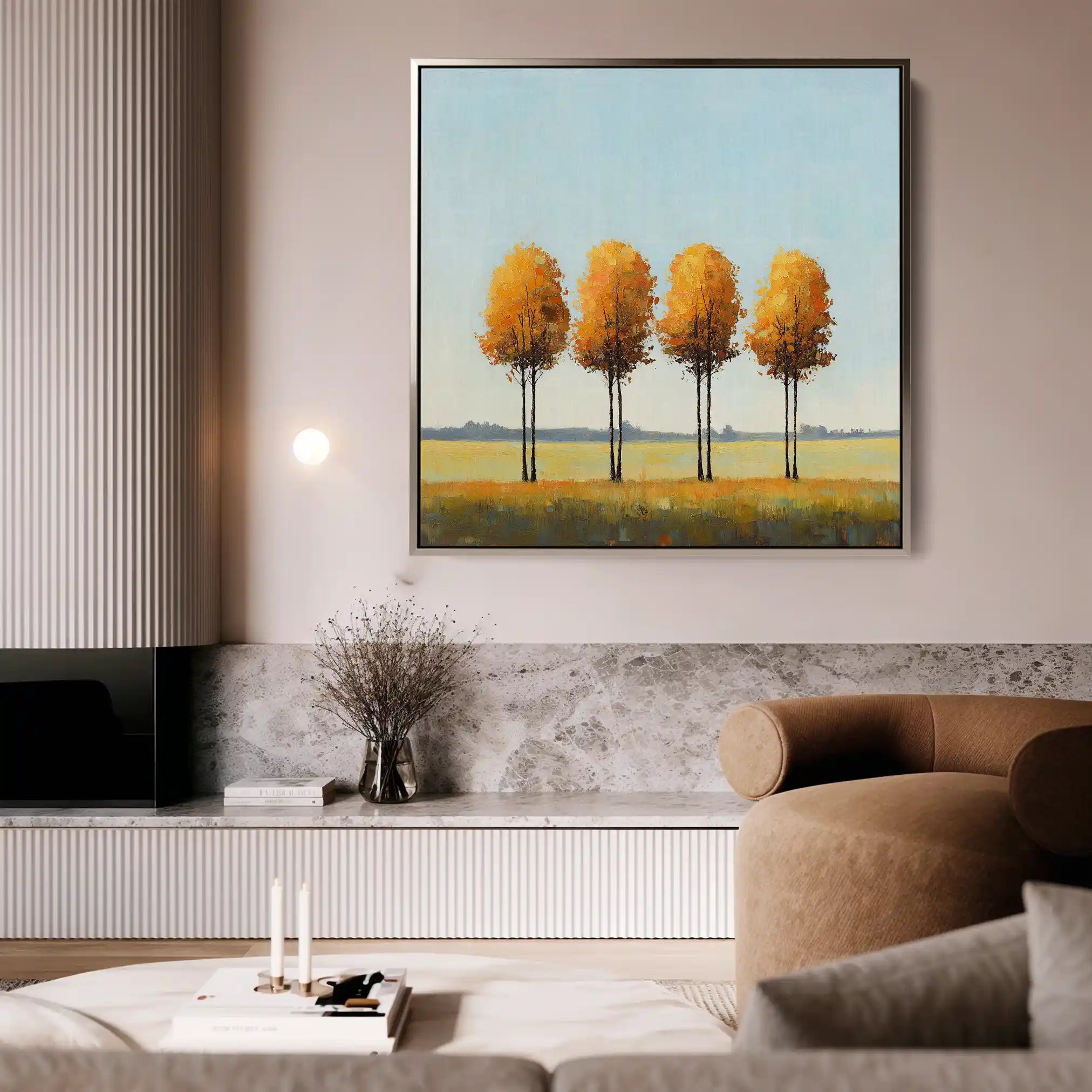 Landscape 394 Canvas Art 80 x 80 cm / Stretched on hidden frame