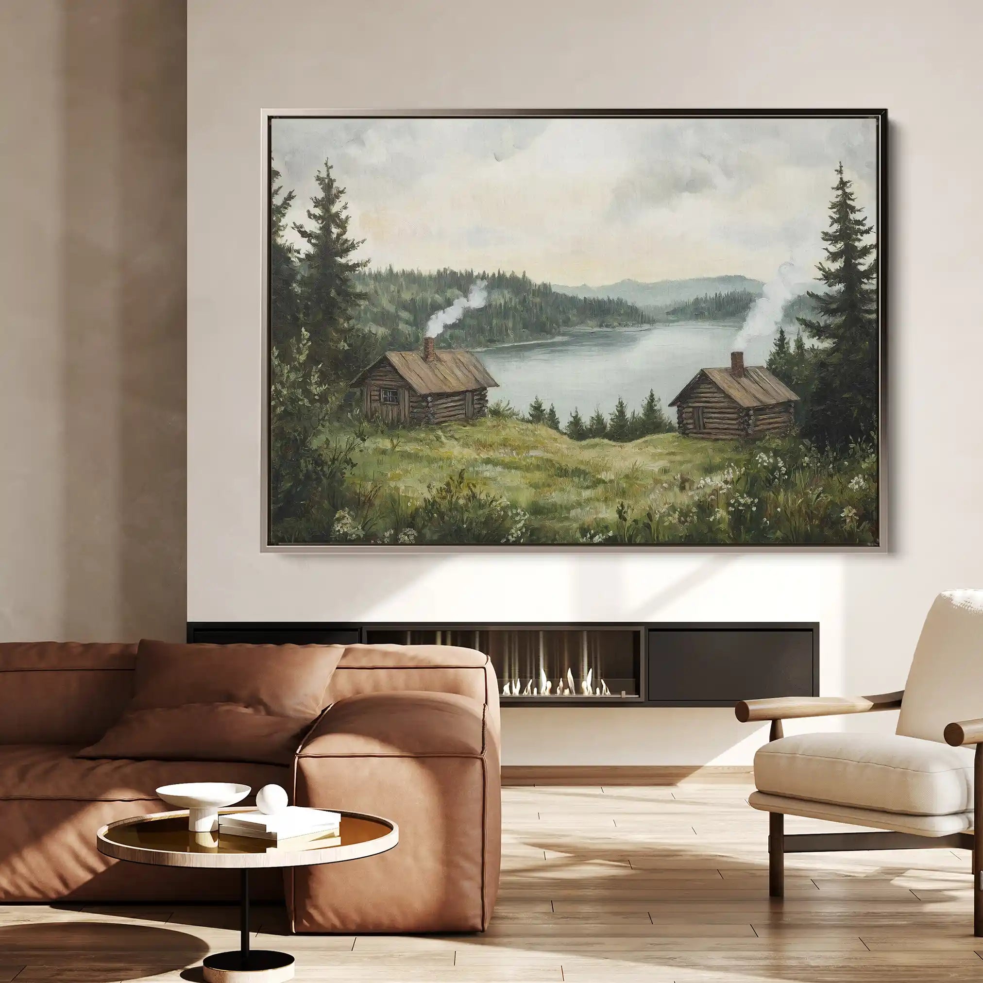 Landscape 395 Canvas Art 90 x 60 cm / Stretched on hidden frame