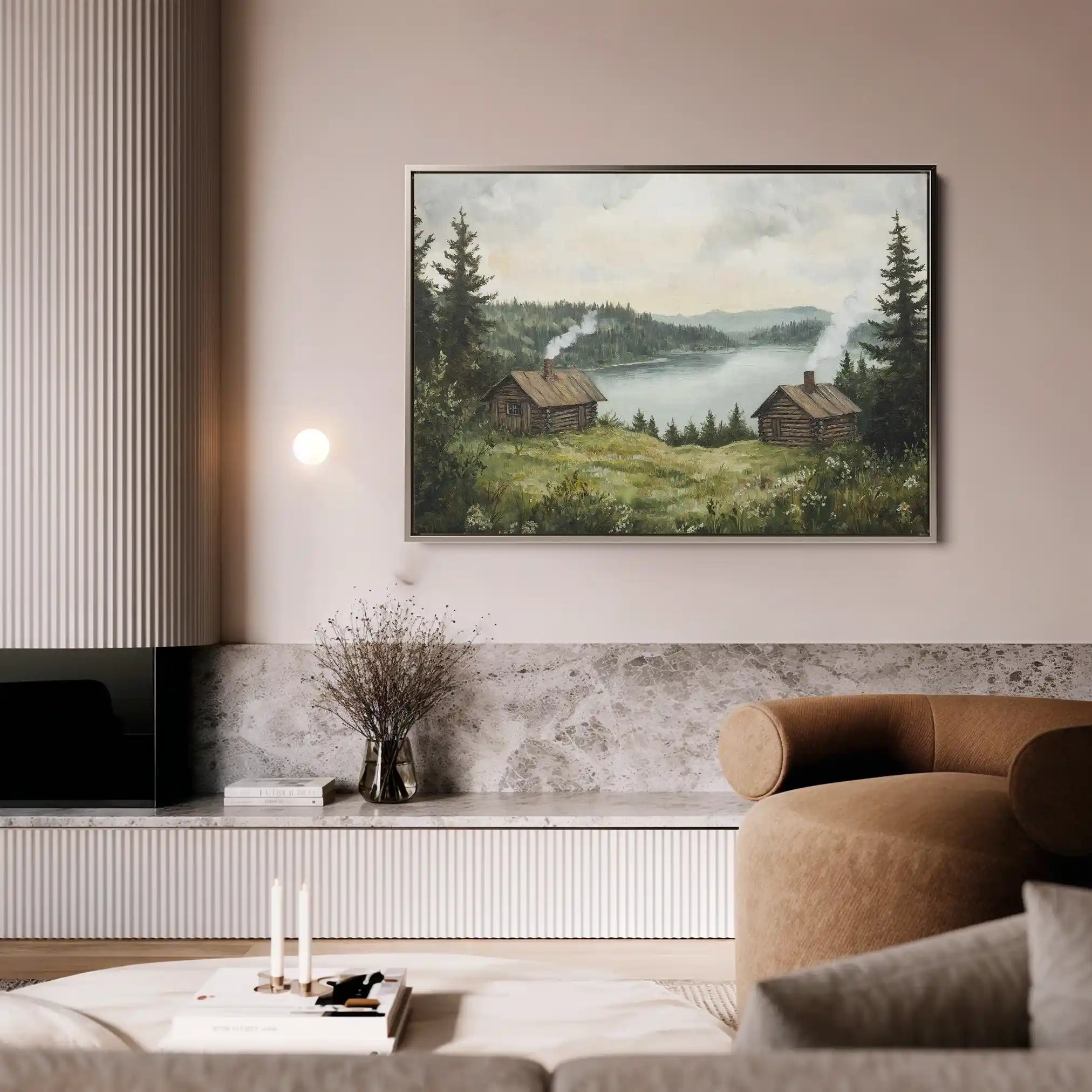 Landscape 395 Canvas Art 90 x 60 cm / Stretched on hidden frame