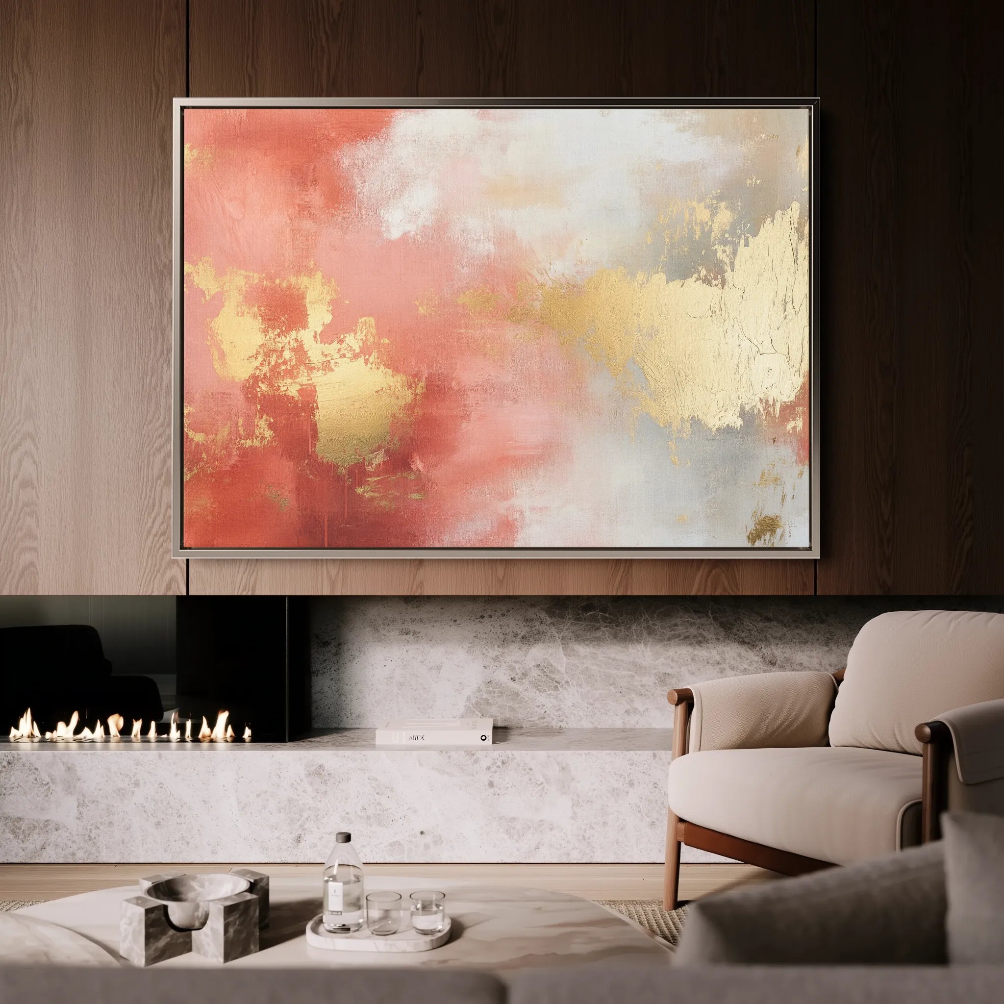 Abstract Canvas Wall Art WAD398-A 90 x 60 cm / Stretched on hidden frame