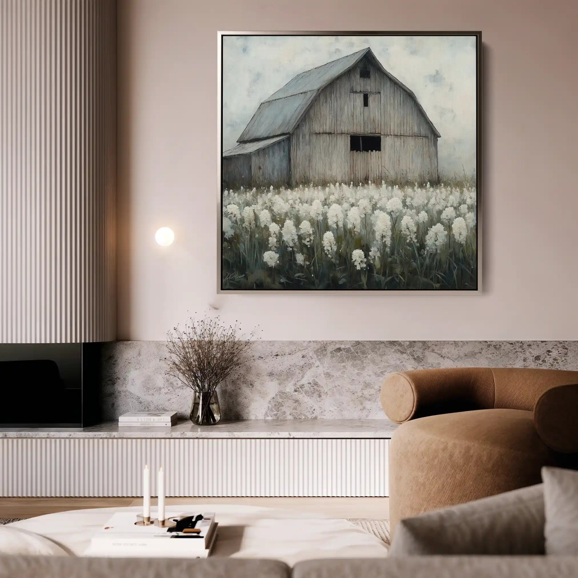 Landscape 398 Canvas Art 80 x 80 cm / Stretched on hidden frame