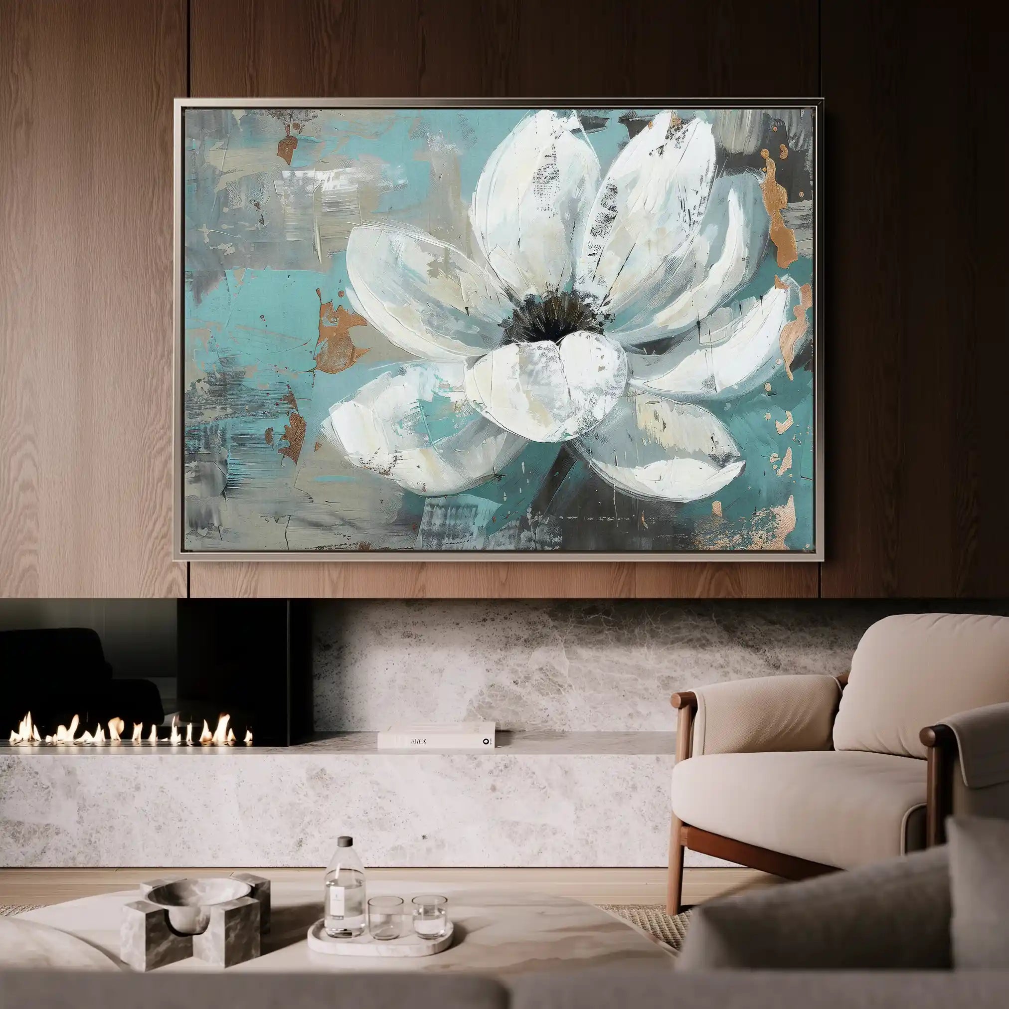 Floral Canvas Wall Art WAD401-F 90 x 60 cm / Stretched on hidden frame