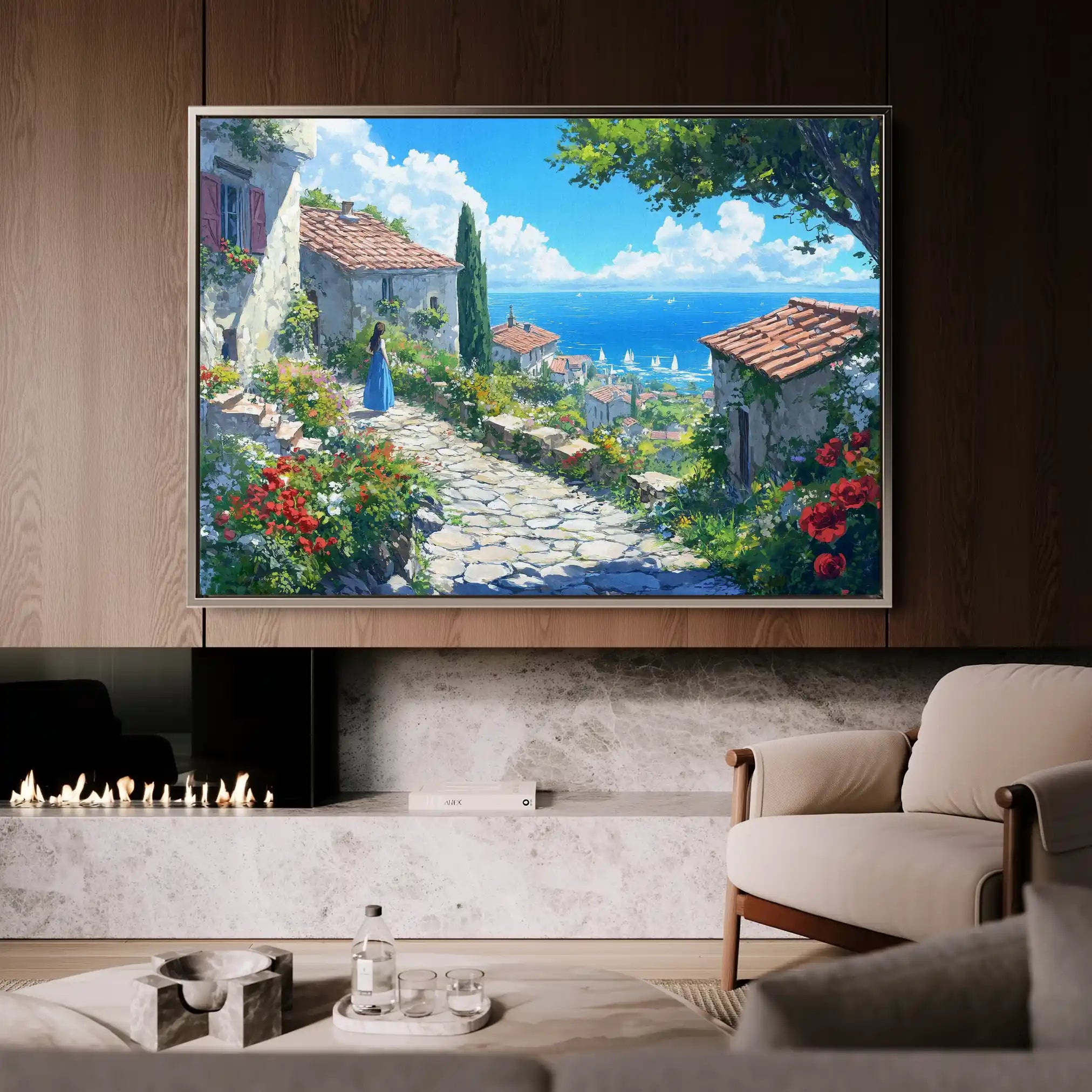 Landscape 401 Canvas Art 90 x 60 cm / Stretched on hidden frame