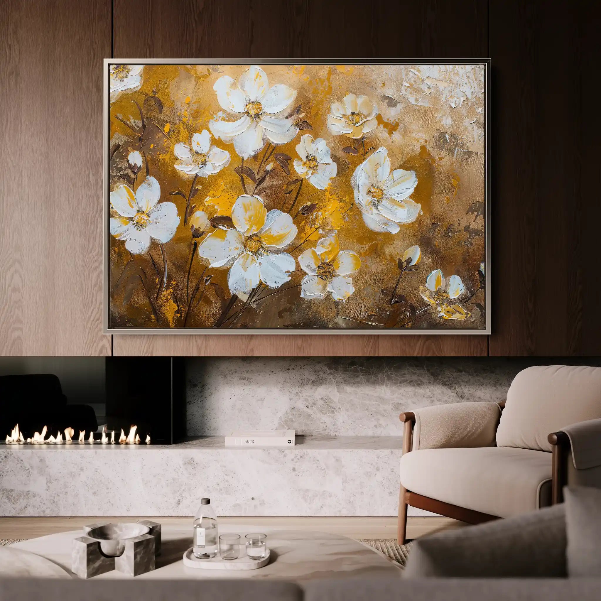 Floral Canvas Wall Art WAD402-F 90 x 60 cm / Stretched on hidden frame
